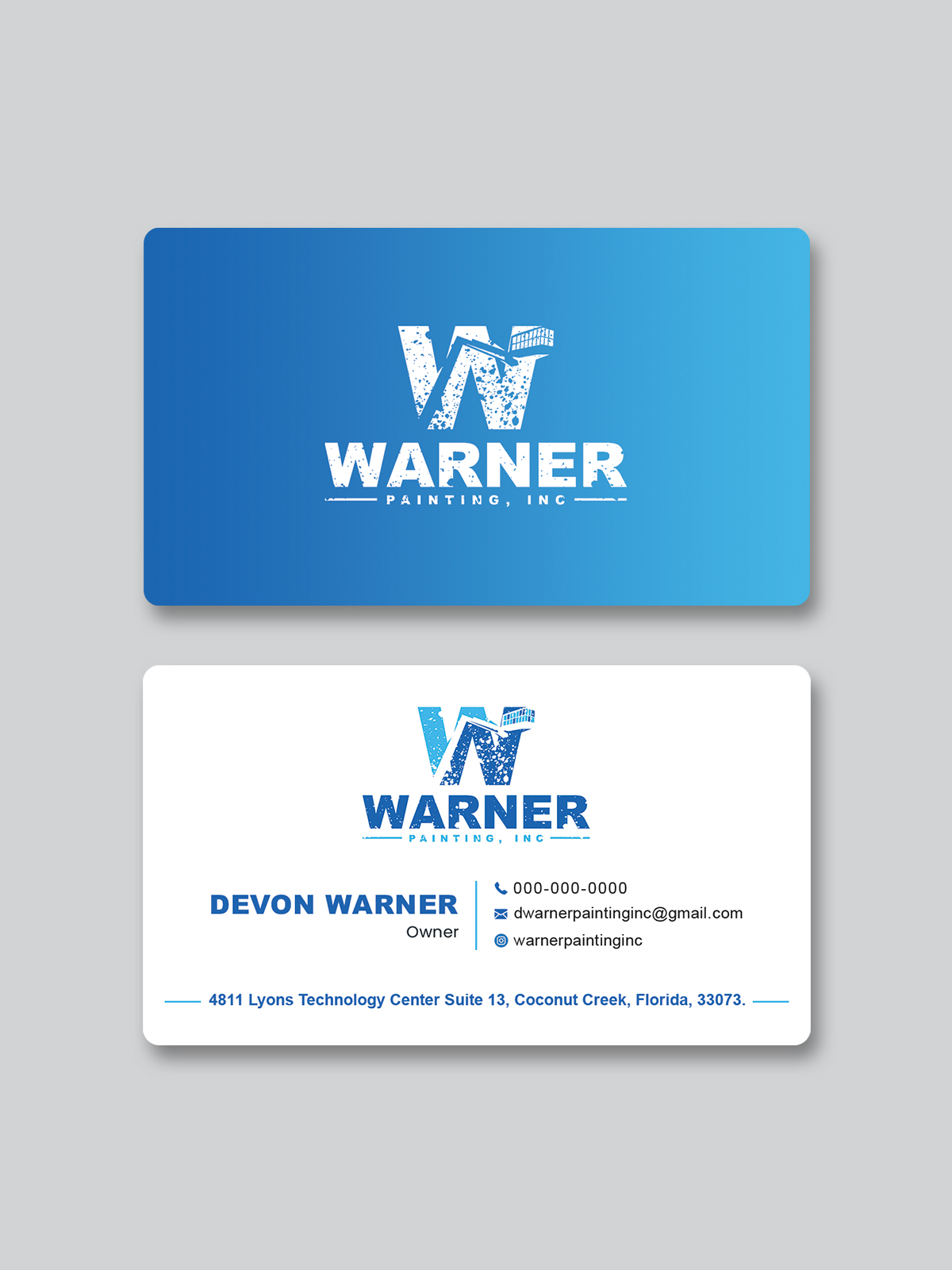 Business Card Design by Creative Moon Design for Warner Painting, Inc. | Design #37752603