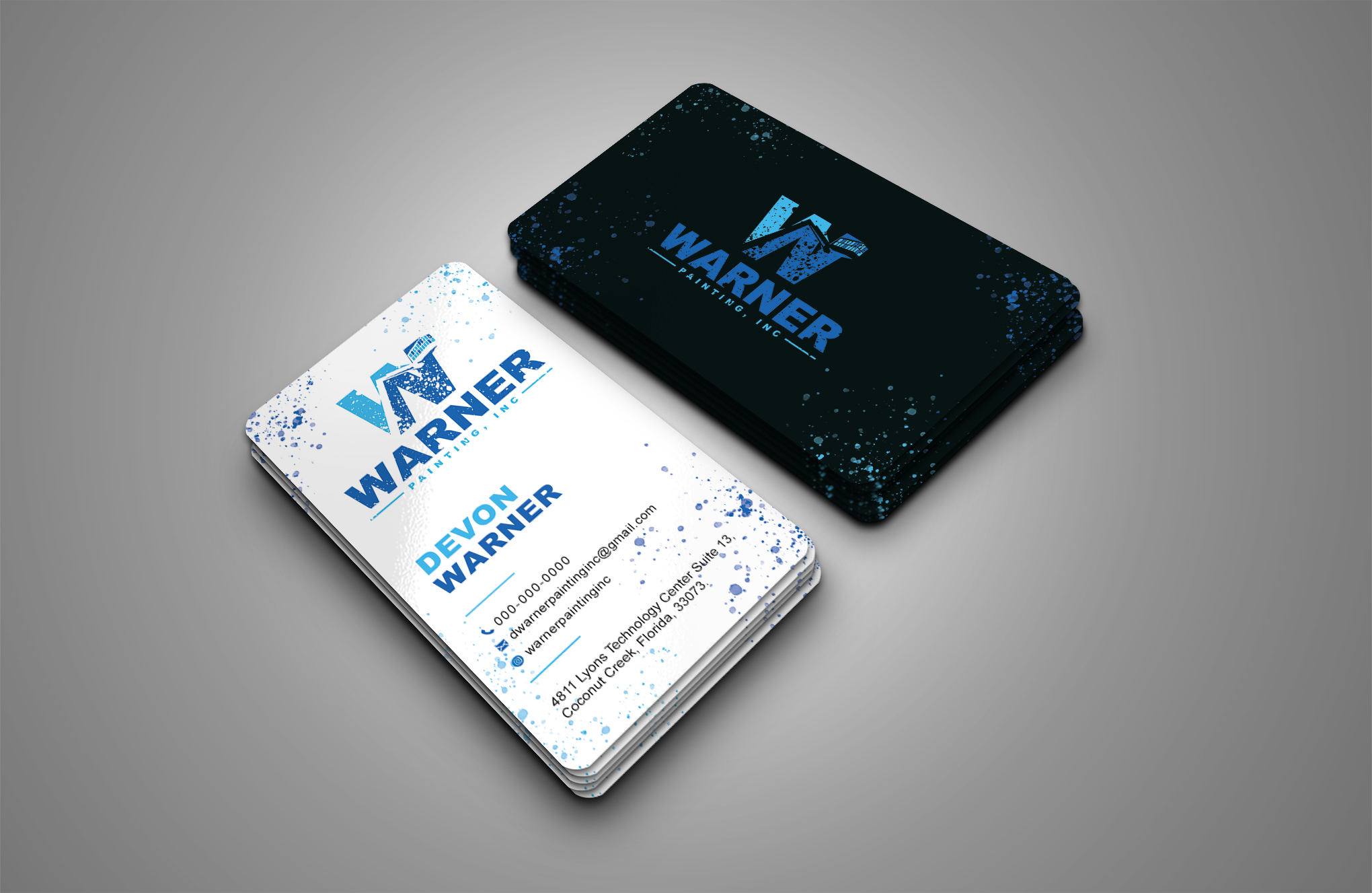 Business Card Design by Creative Moon Design for Warner Painting, Inc. | Design #37755727