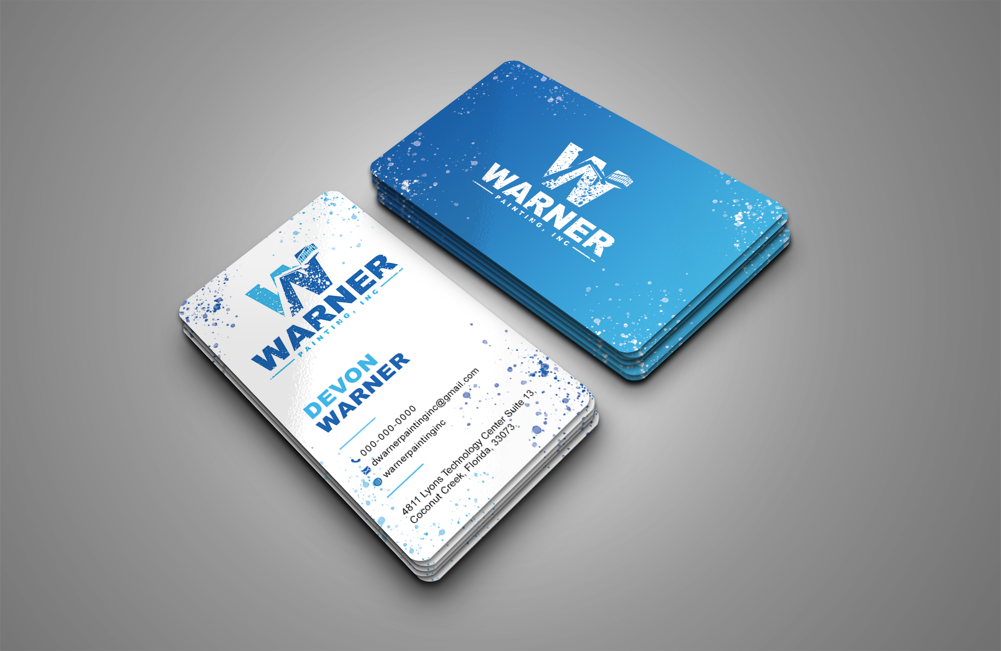 Business Card Design by Creative Moon Design for Warner Painting, Inc. | Design #37755728
