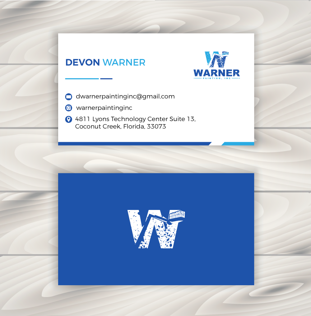 Business Card Design by RA-bica for Warner Painting, Inc. | Design #37754571