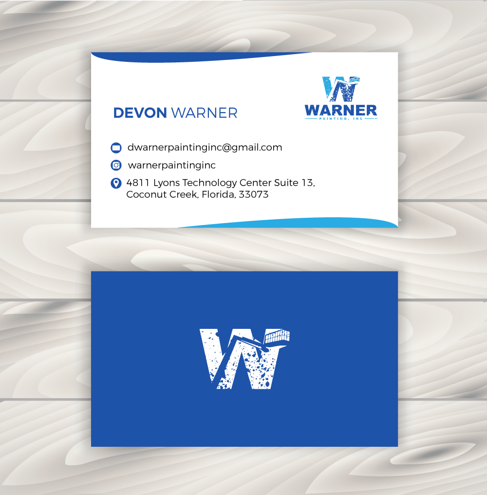 Business Card Design by RA-bica for Warner Painting, Inc. | Design #37754572