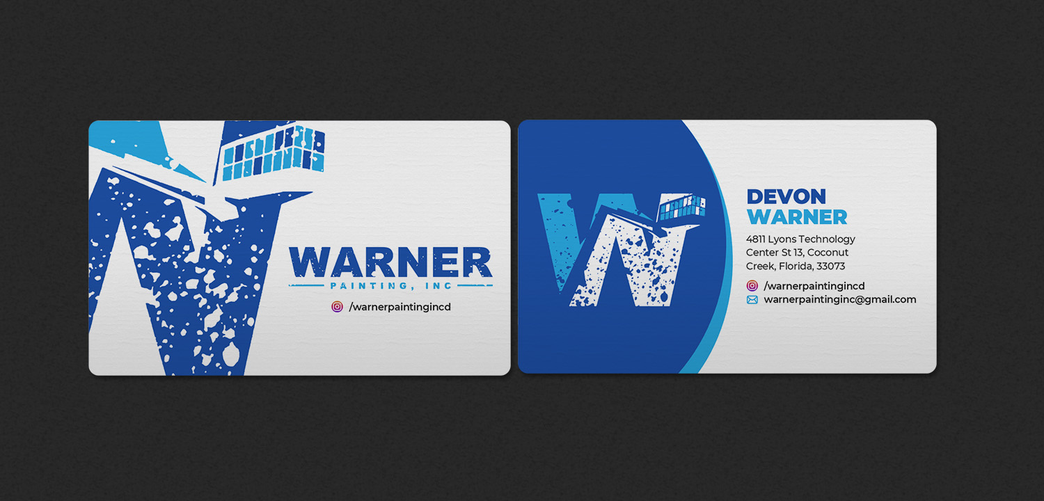 Business Card Design by INDIAN_Ashok for Warner Painting, Inc. | Design #37754036