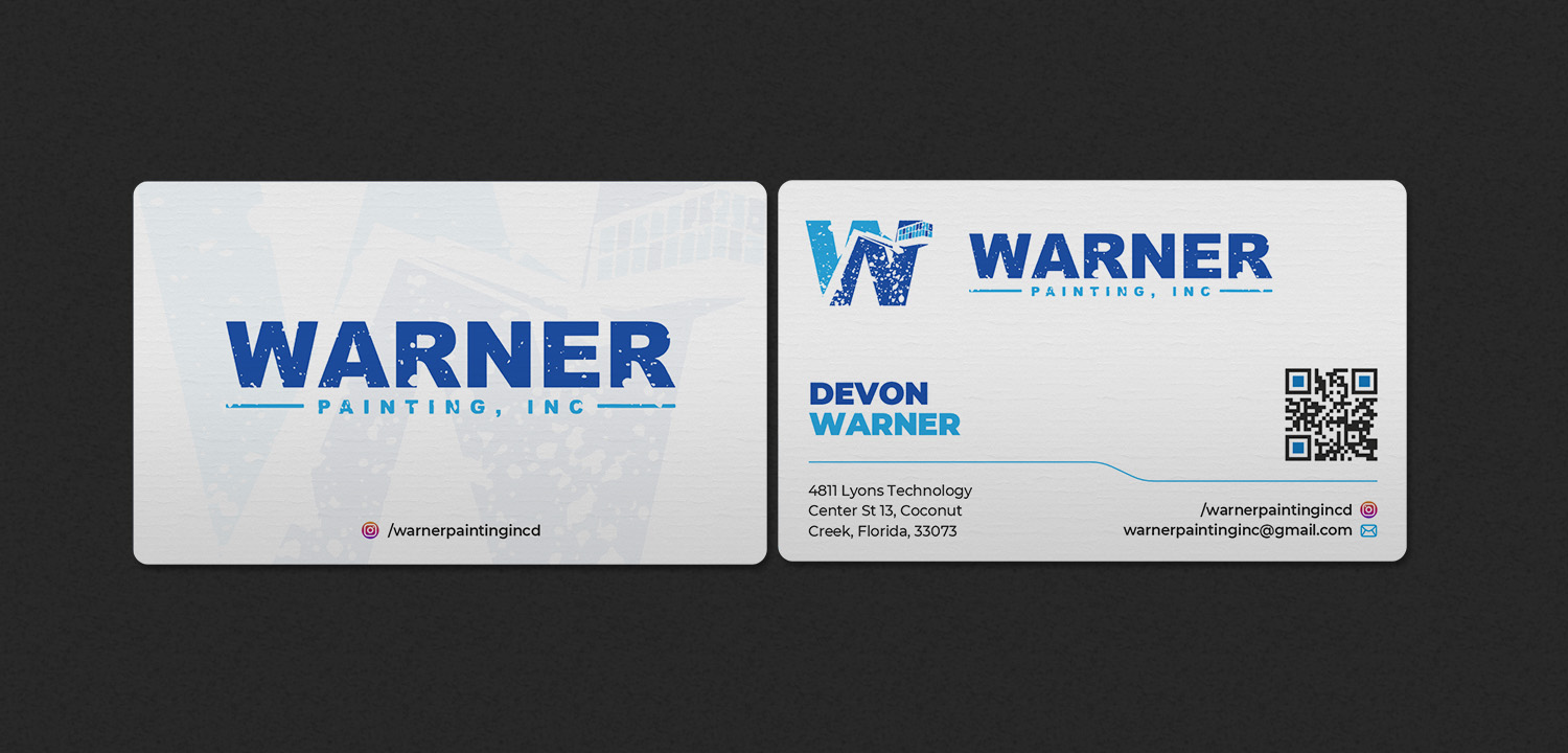 Business Card Design by INDIAN_Ashok for Warner Painting, Inc. | Design #37754037