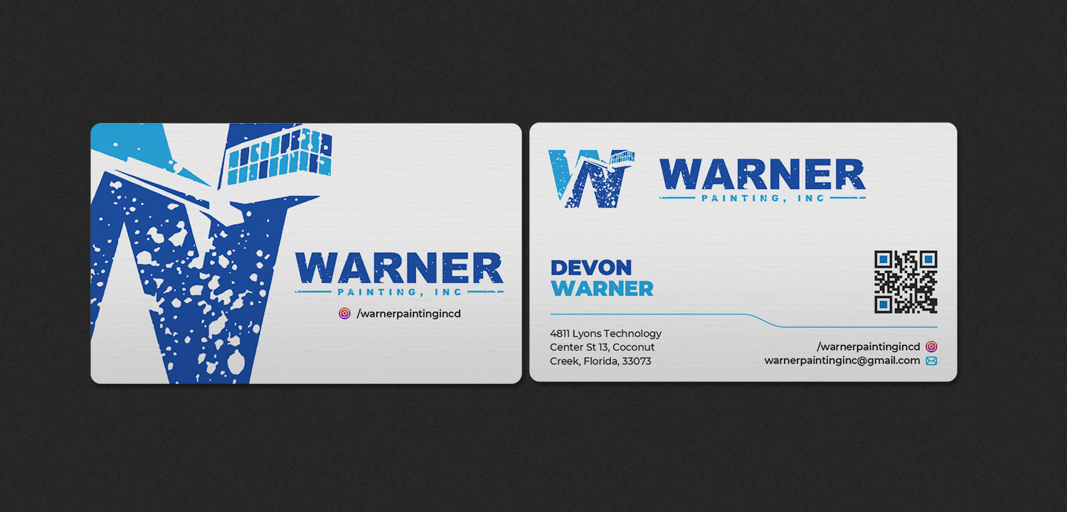 Business Card Design by INDIAN_Ashok for Warner Painting, Inc. | Design #37754039