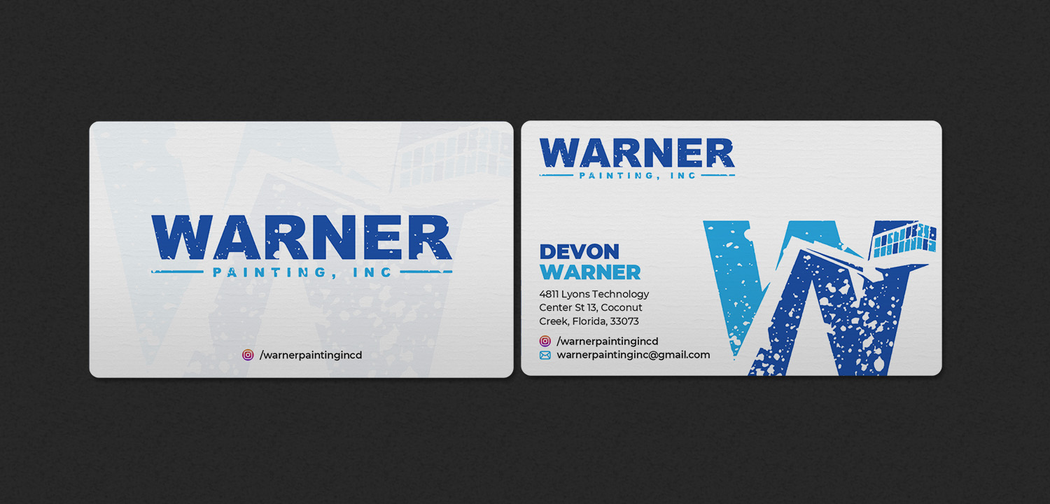 Business Card Design by INDIAN_Ashok for Warner Painting, Inc. | Design #37754041