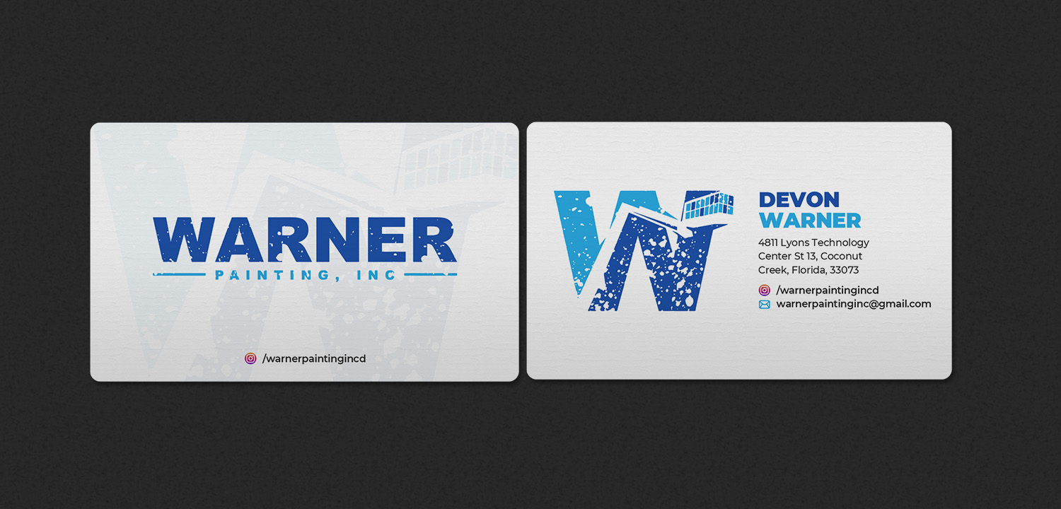 Business Card Design by INDIAN_Ashok for Warner Painting, Inc. | Design #37754042