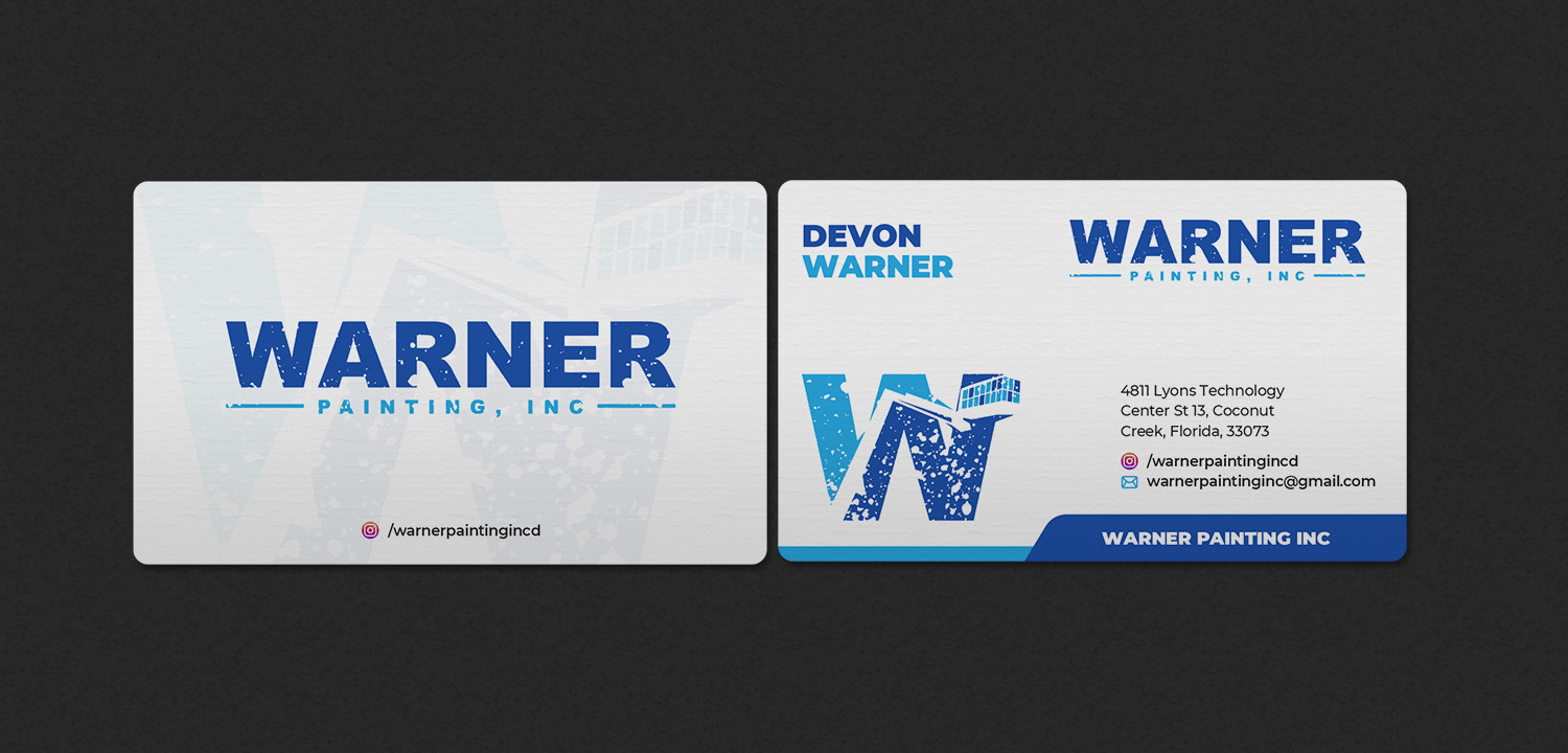 Business Card Design by INDIAN_Ashok for Warner Painting, Inc. | Design #37754043