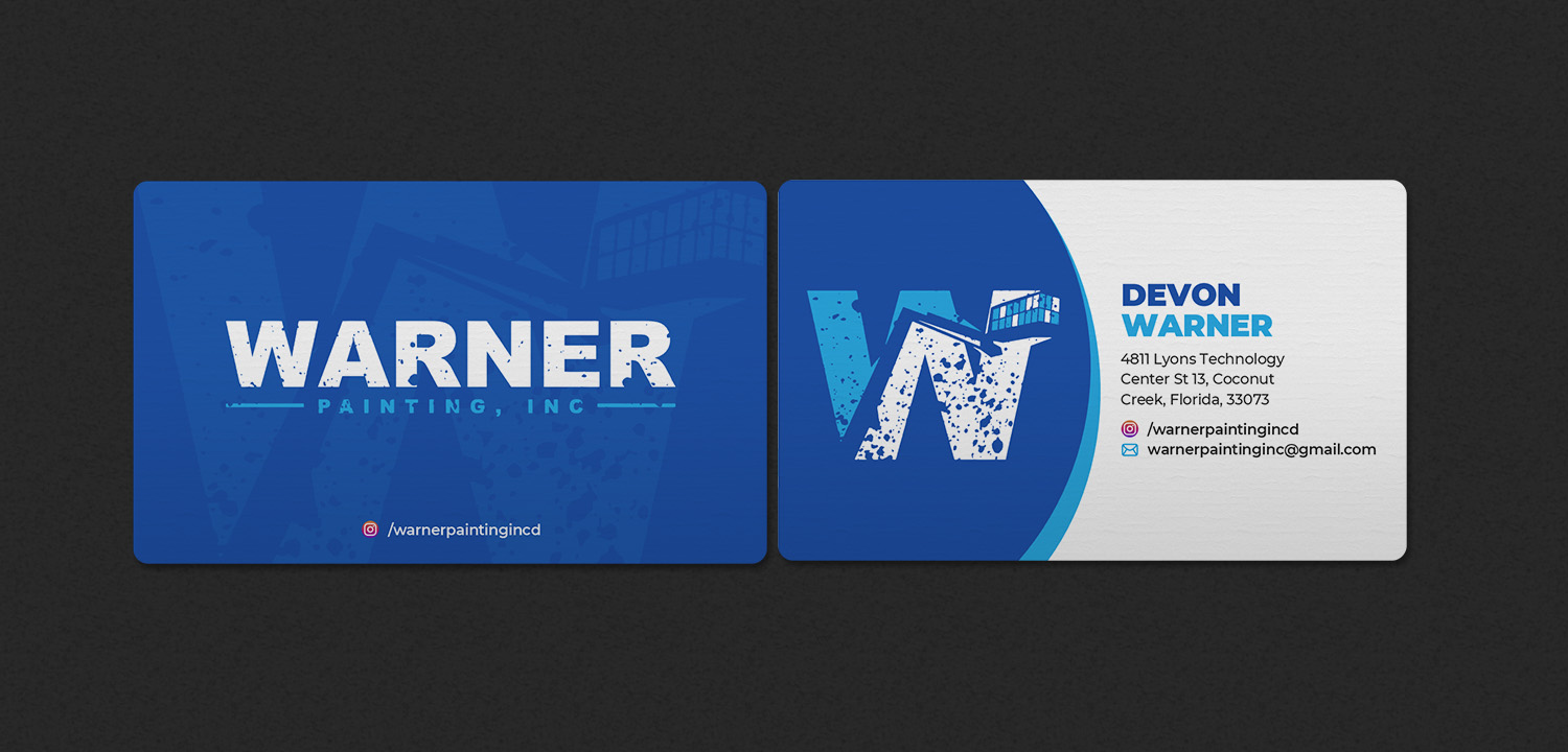 Business Card Design by INDIAN_Ashok for Warner Painting, Inc. | Design #37754044