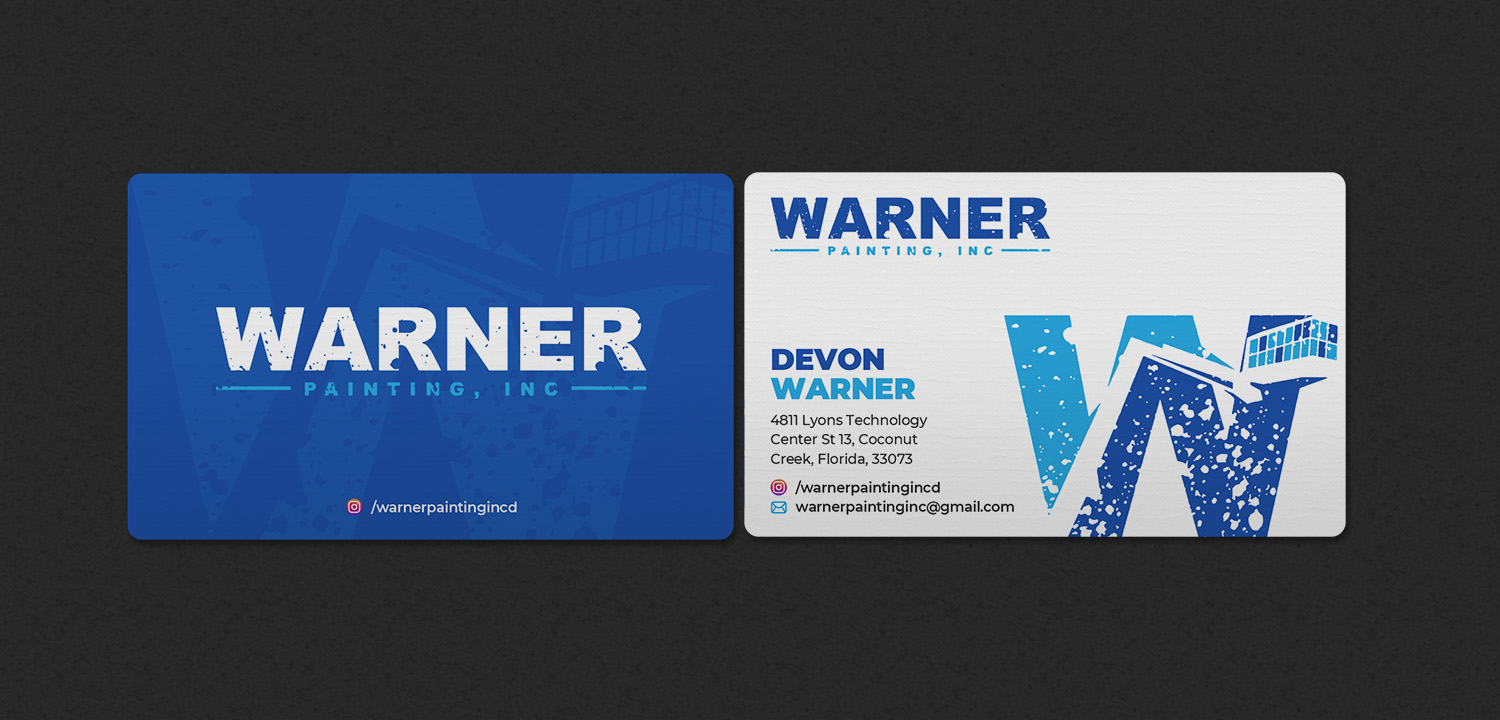 Business Card Design by INDIAN_Ashok for Warner Painting, Inc. | Design #37754046