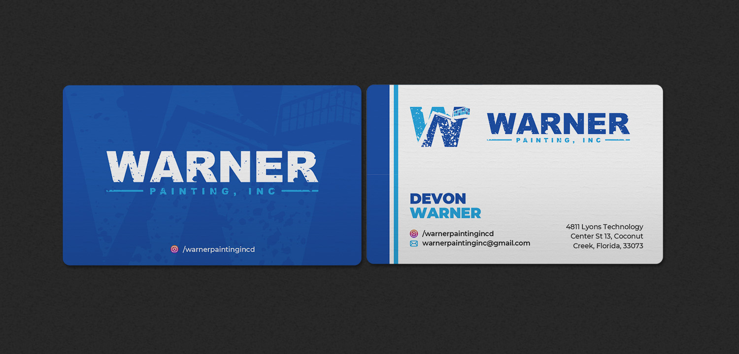 Business Card Design by INDIAN_Ashok for Warner Painting, Inc. | Design #37754047