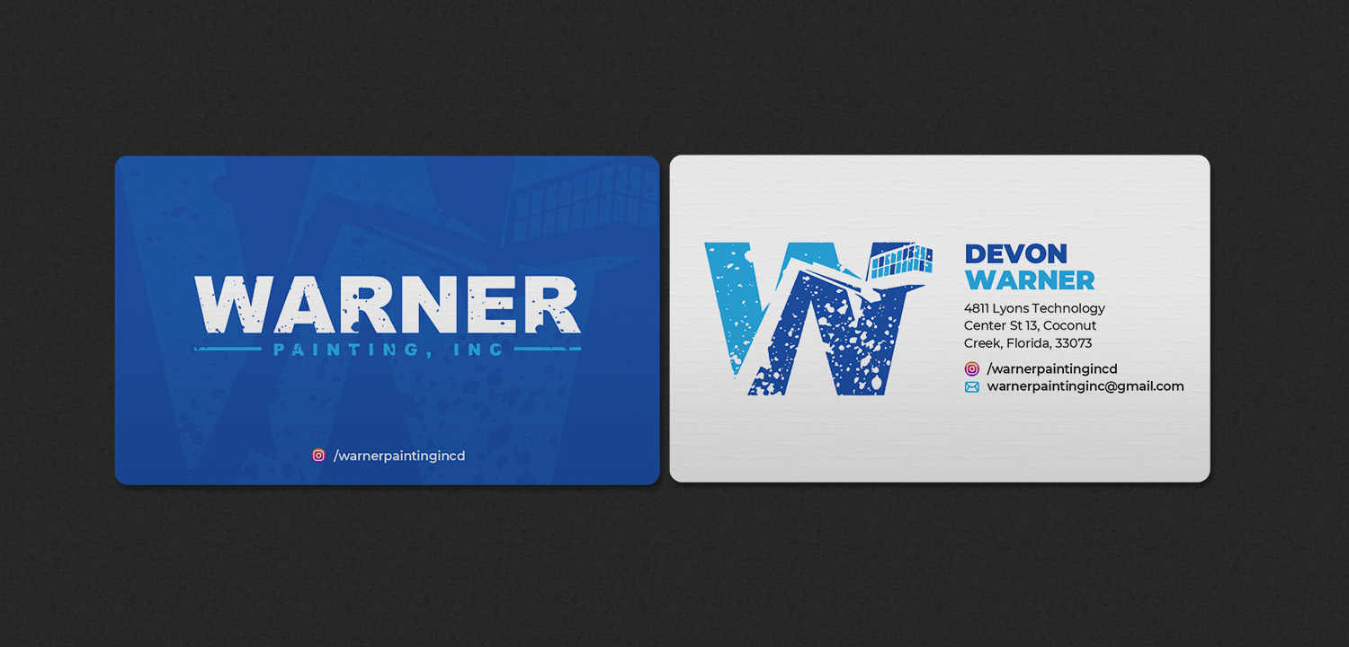 Business Card Design by INDIAN_Ashok for Warner Painting, Inc. | Design #37754049