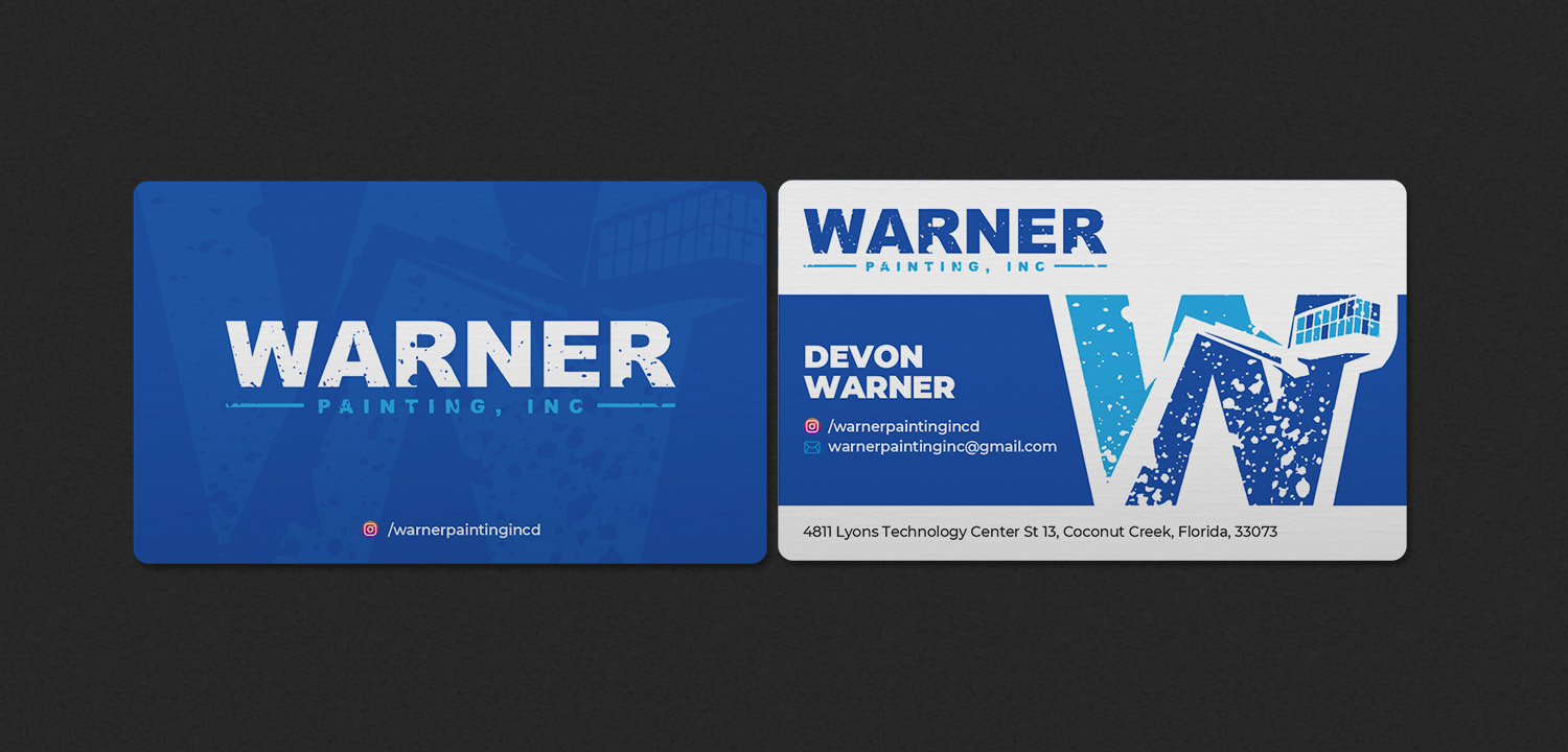 Business Card Design by INDIAN_Ashok for Warner Painting, Inc. | Design #37754050