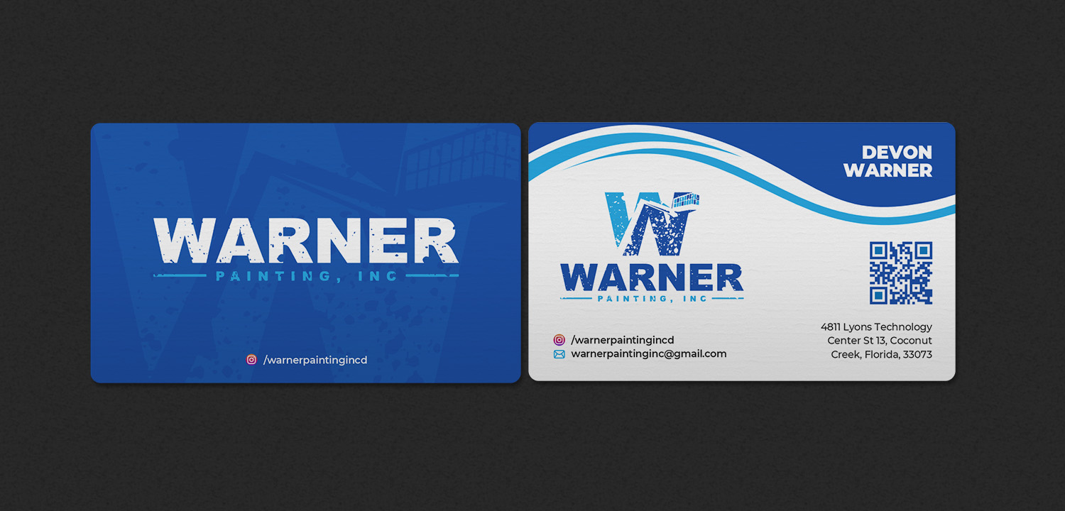 Business Card Design by INDIAN_Ashok for Warner Painting, Inc. | Design #37754052