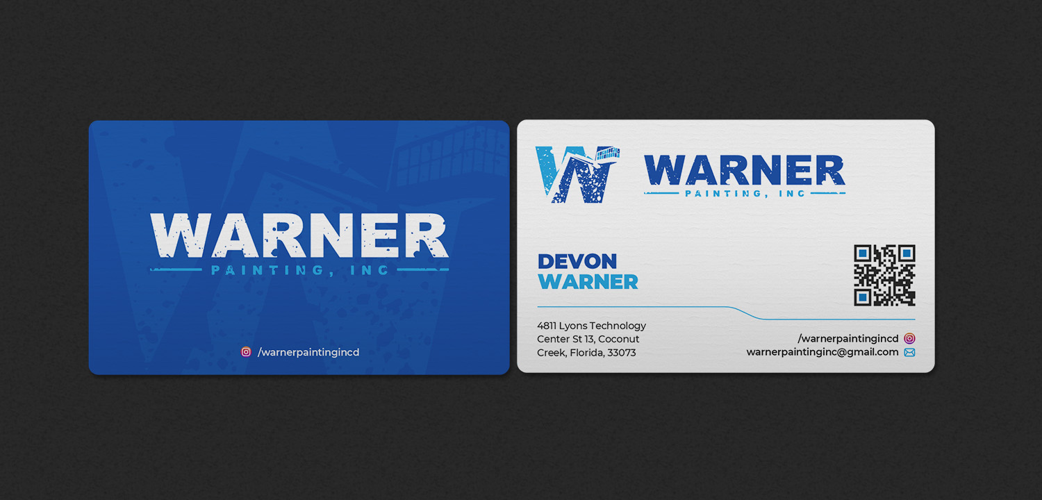 Business Card Design by INDIAN_Ashok for Warner Painting, Inc. | Design #37754053