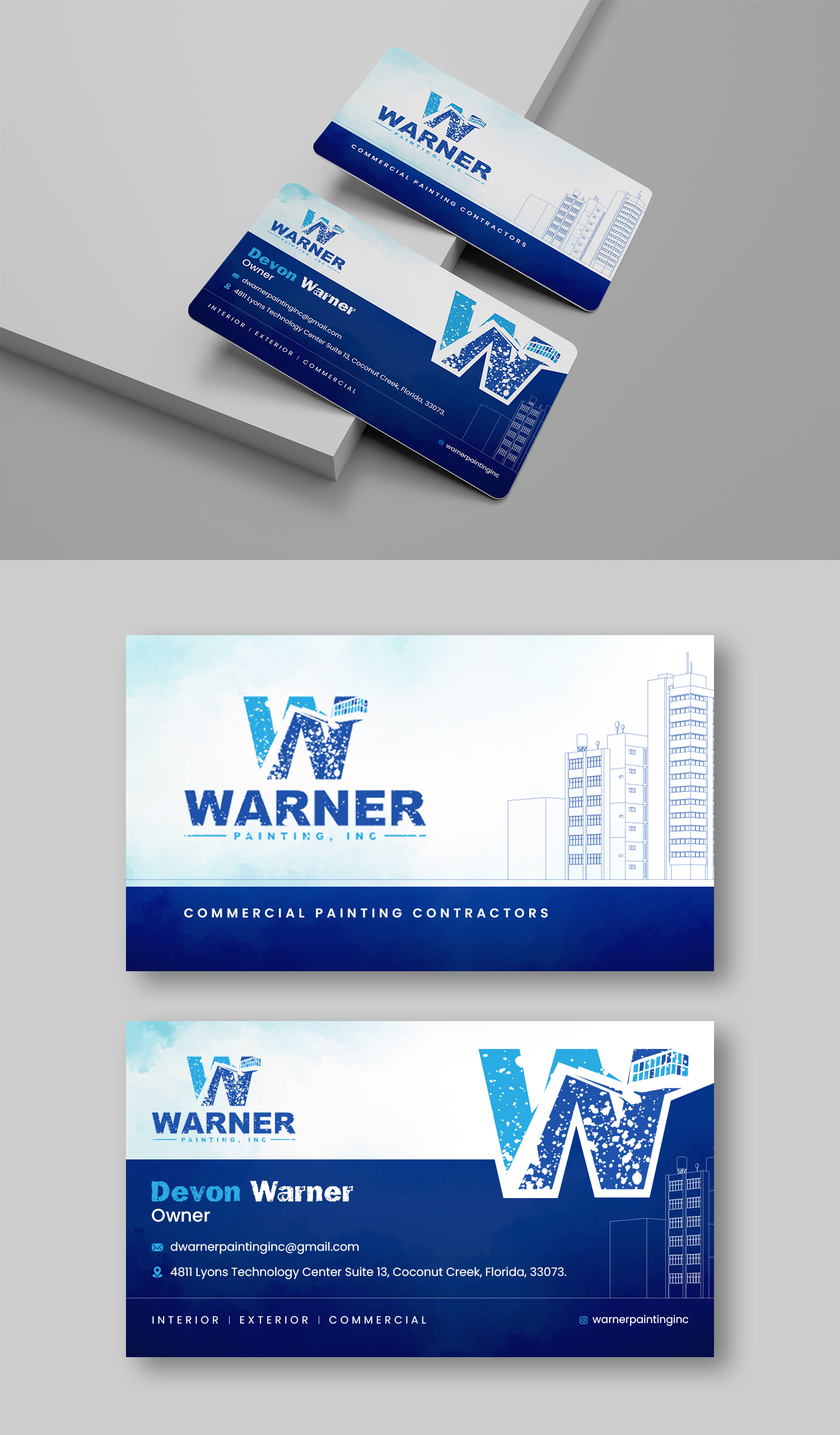 Business Card Design by debdesign for Warner Painting, Inc. | Design #37753762
