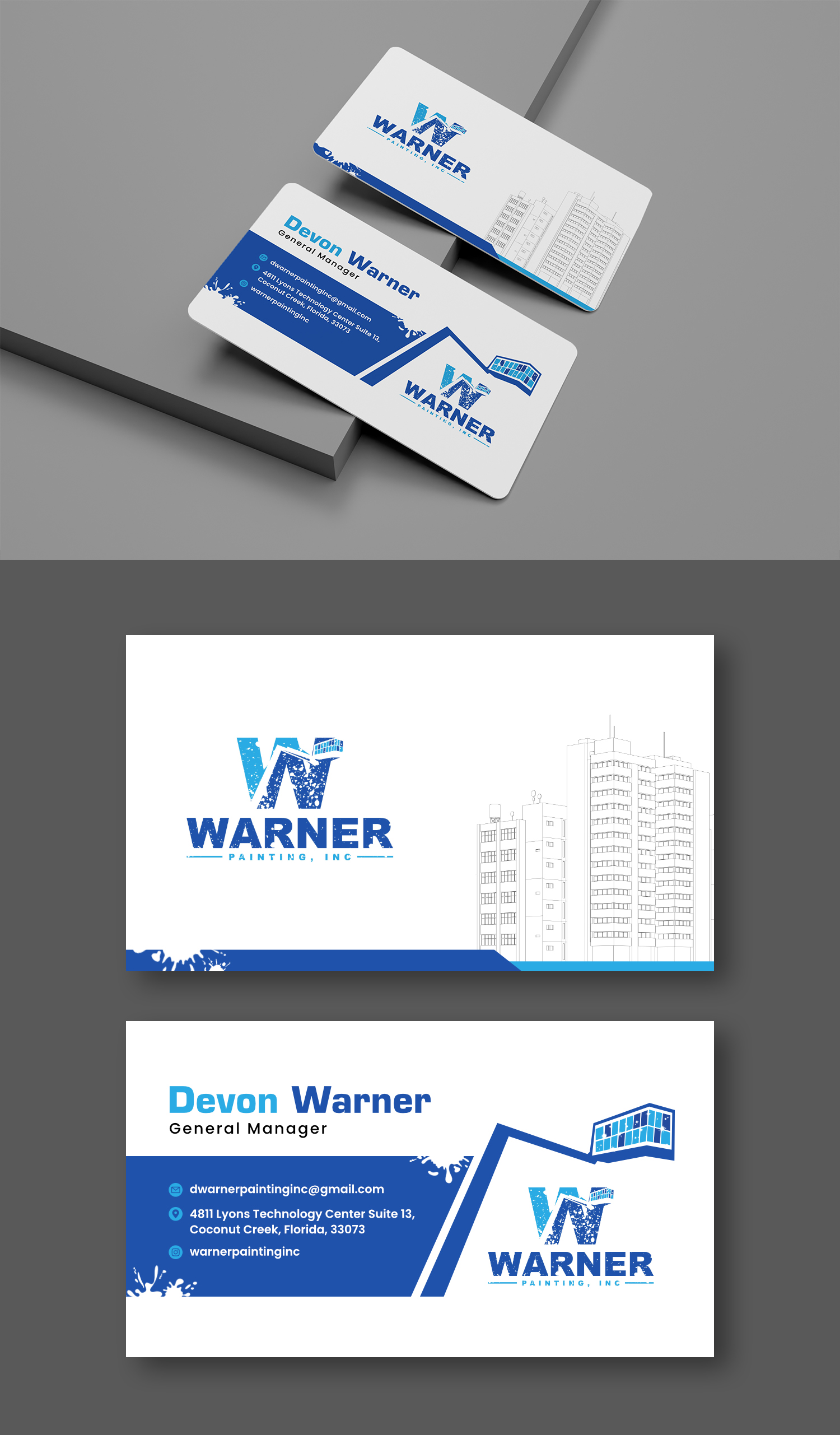 Business Card Design by debdesign for Warner Painting, Inc. | Design #37753773