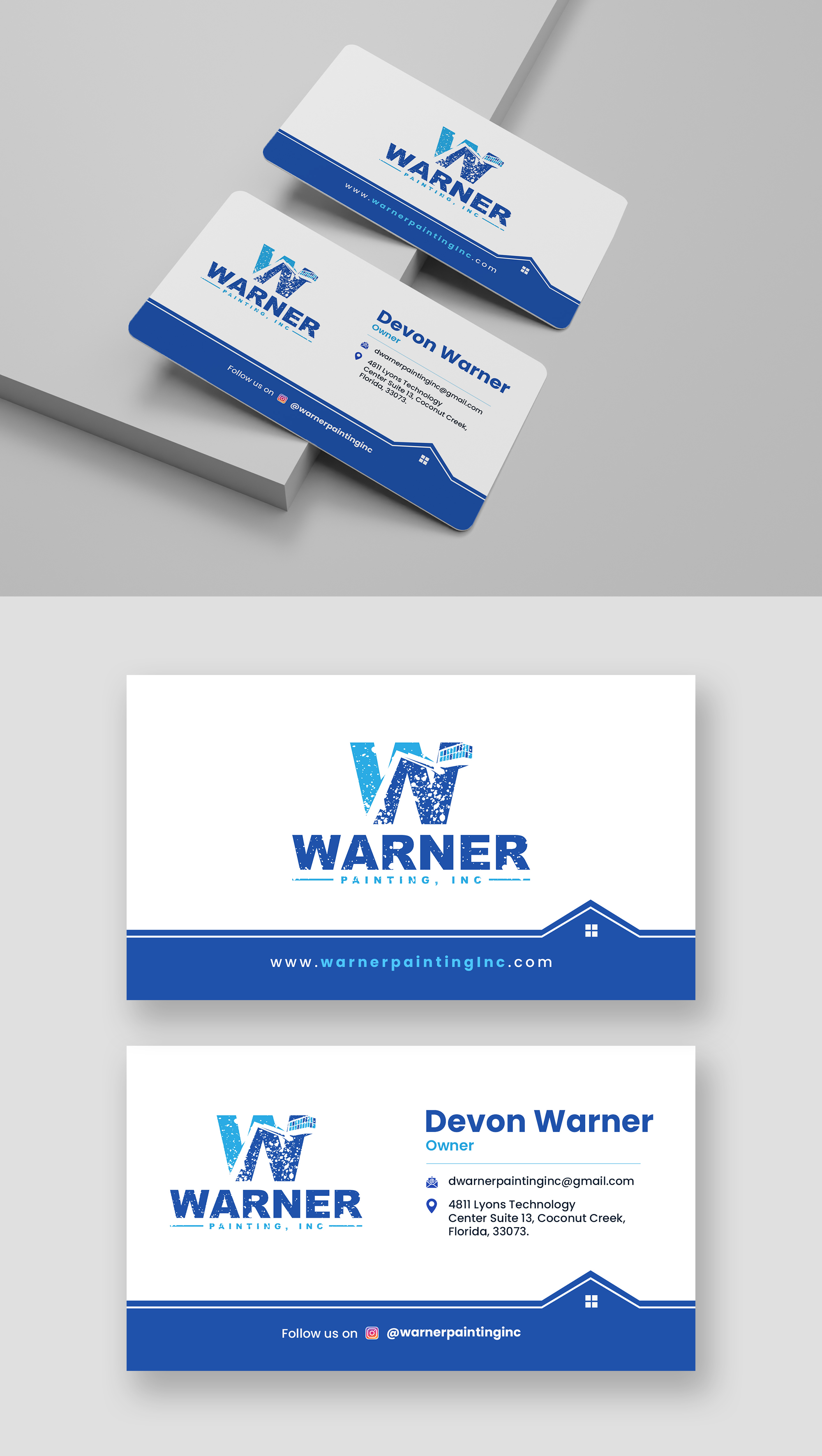 Business Card Design by debdesign for Warner Painting, Inc. | Design #37754060