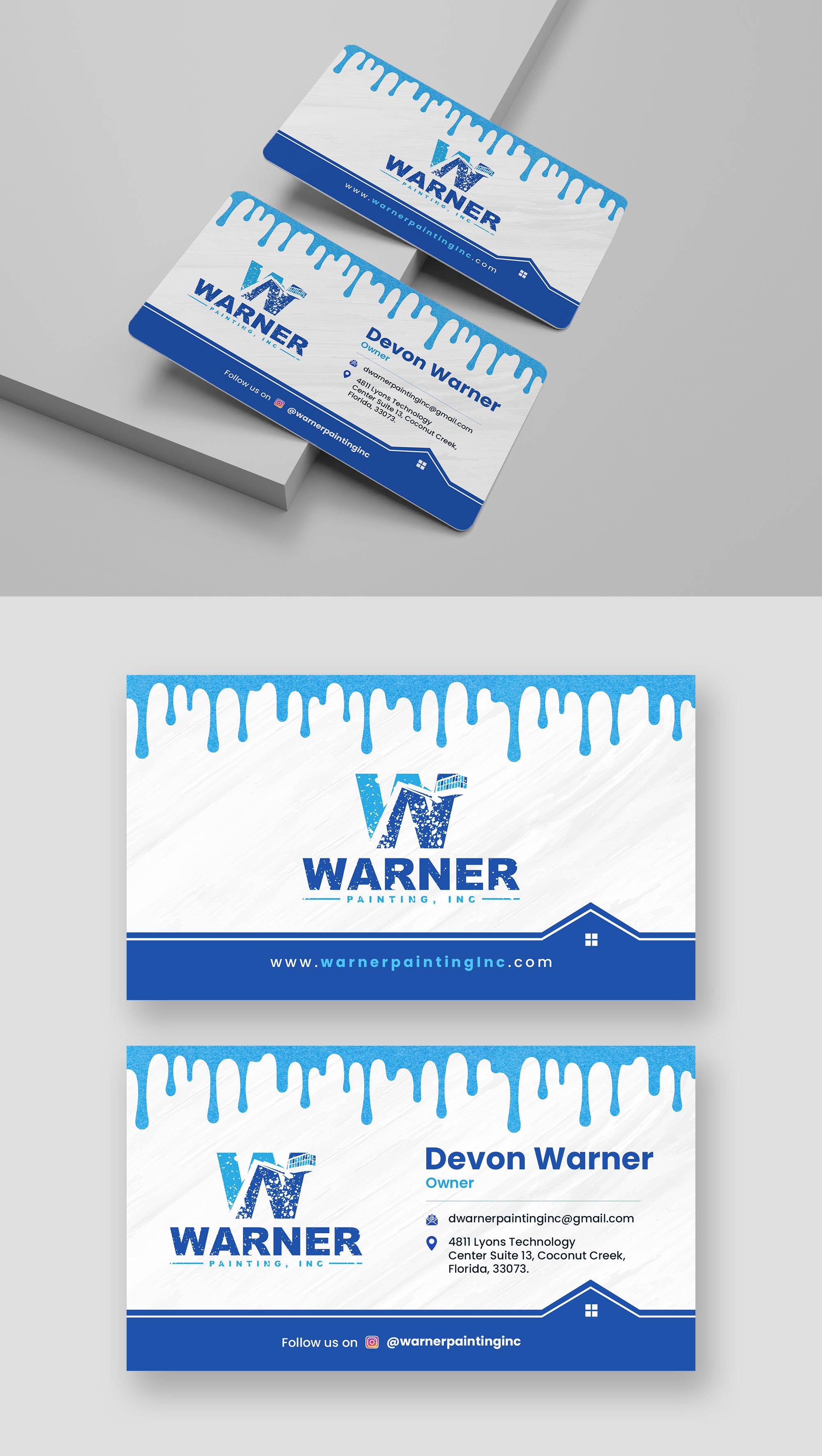 Business Card Design by debdesign for Warner Painting, Inc. | Design #37754061