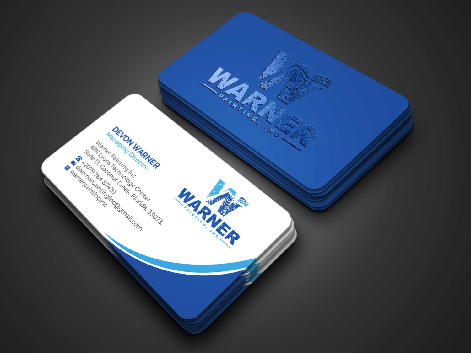Business Card Design by R.design for Warner Painting, Inc. | Design #37753173