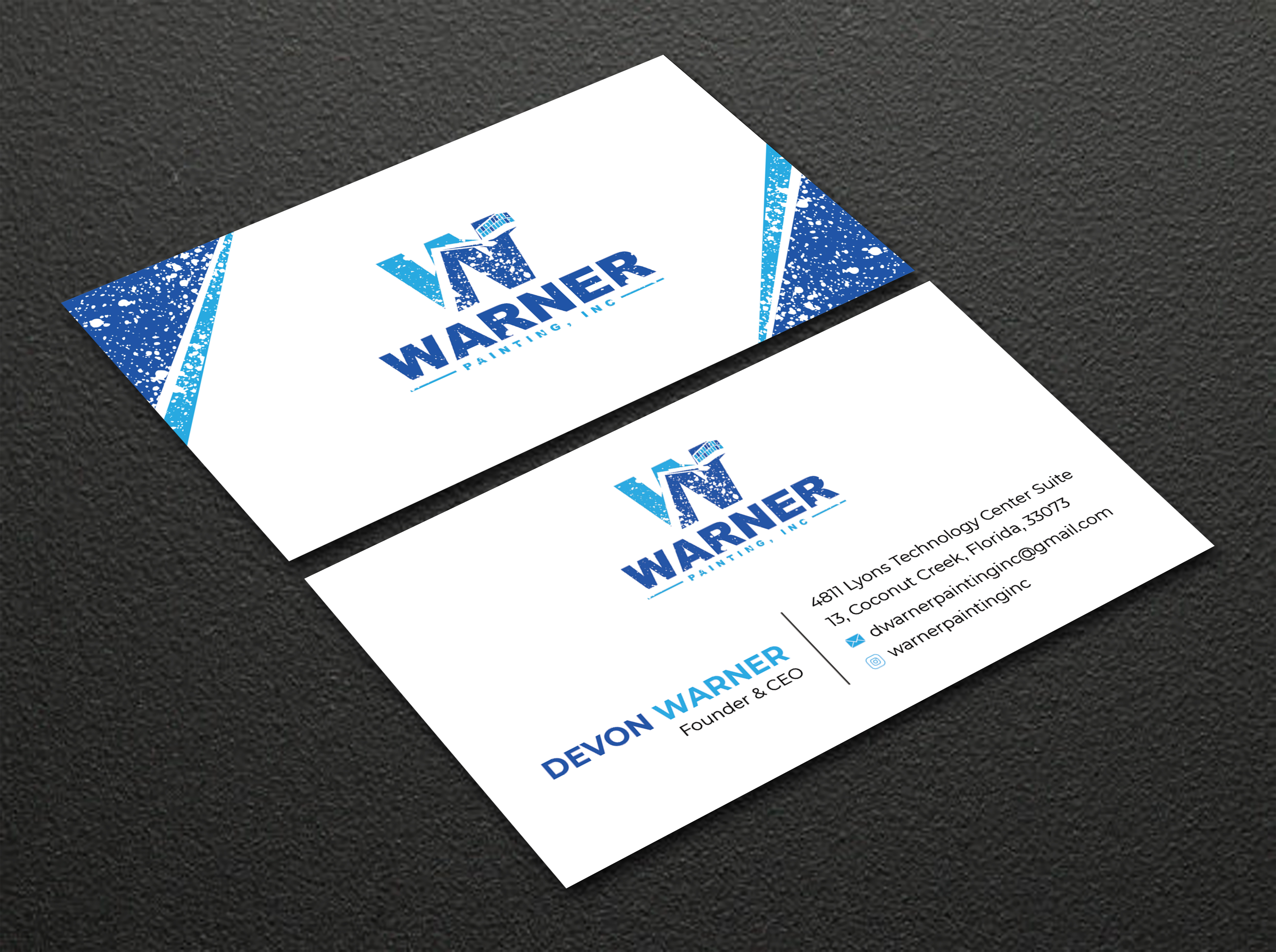 Business Card Design by Bold Pixels for Warner Painting, Inc. | Design #37753585