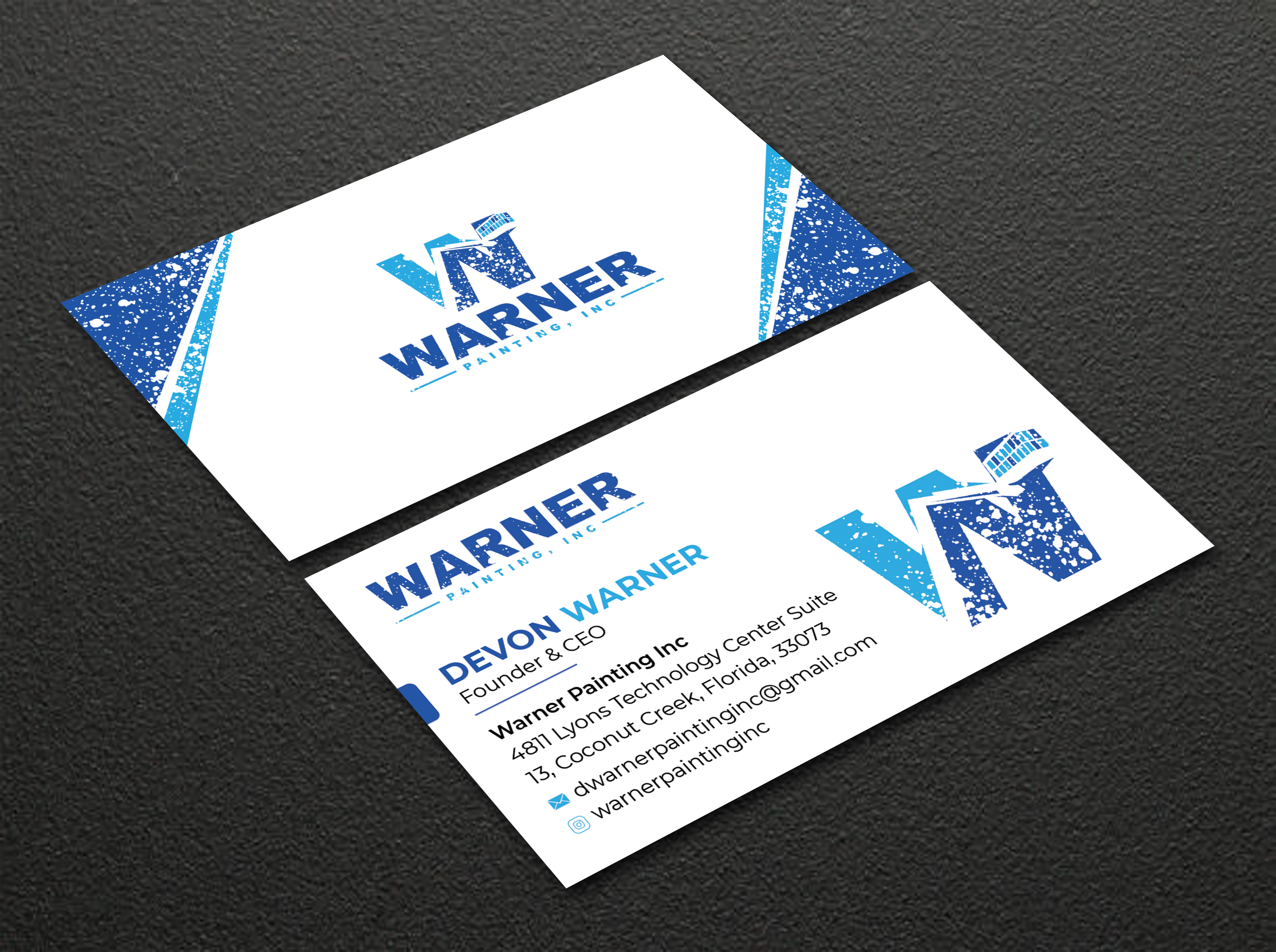Business Card Design by Bold Pixels for Warner Painting, Inc. | Design #37753616