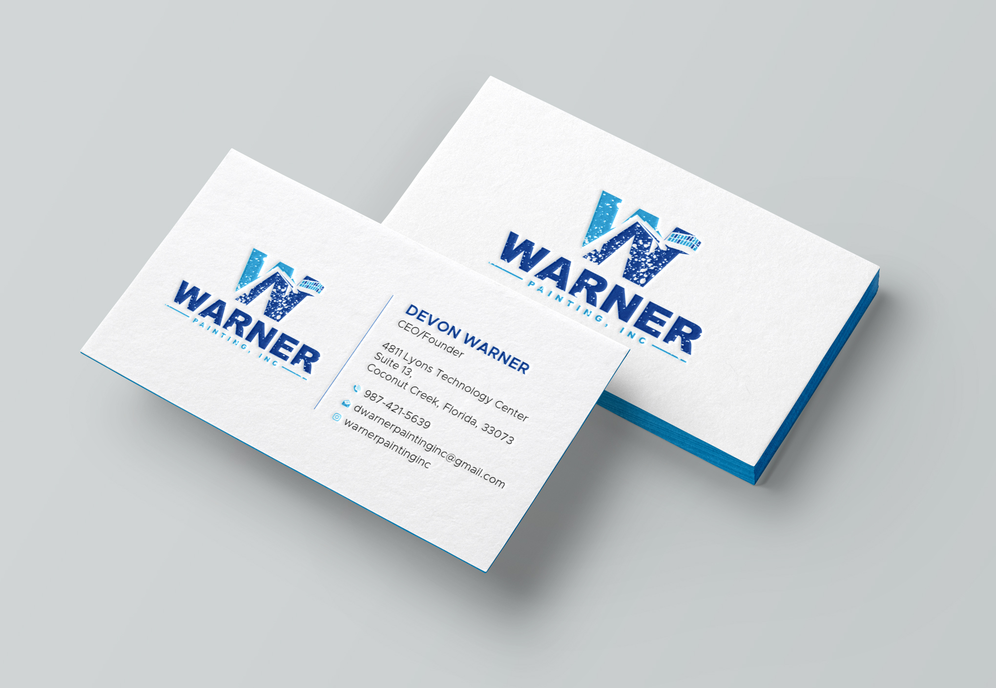 Business Card Design by Uttom 2 for Warner Painting, Inc. | Design #37755284