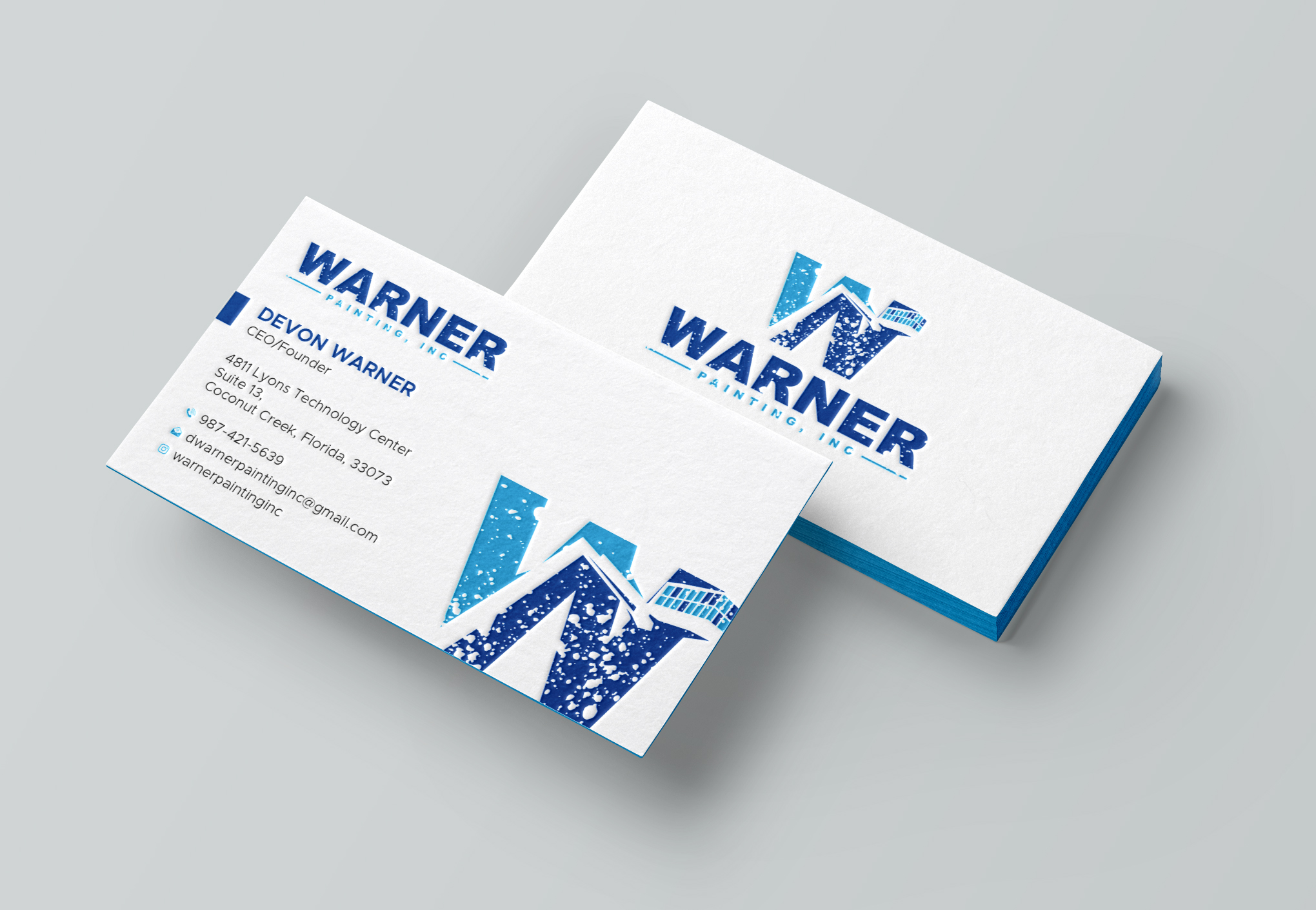 Business Card Design by Uttom 2 for Warner Painting, Inc. | Design #37755285