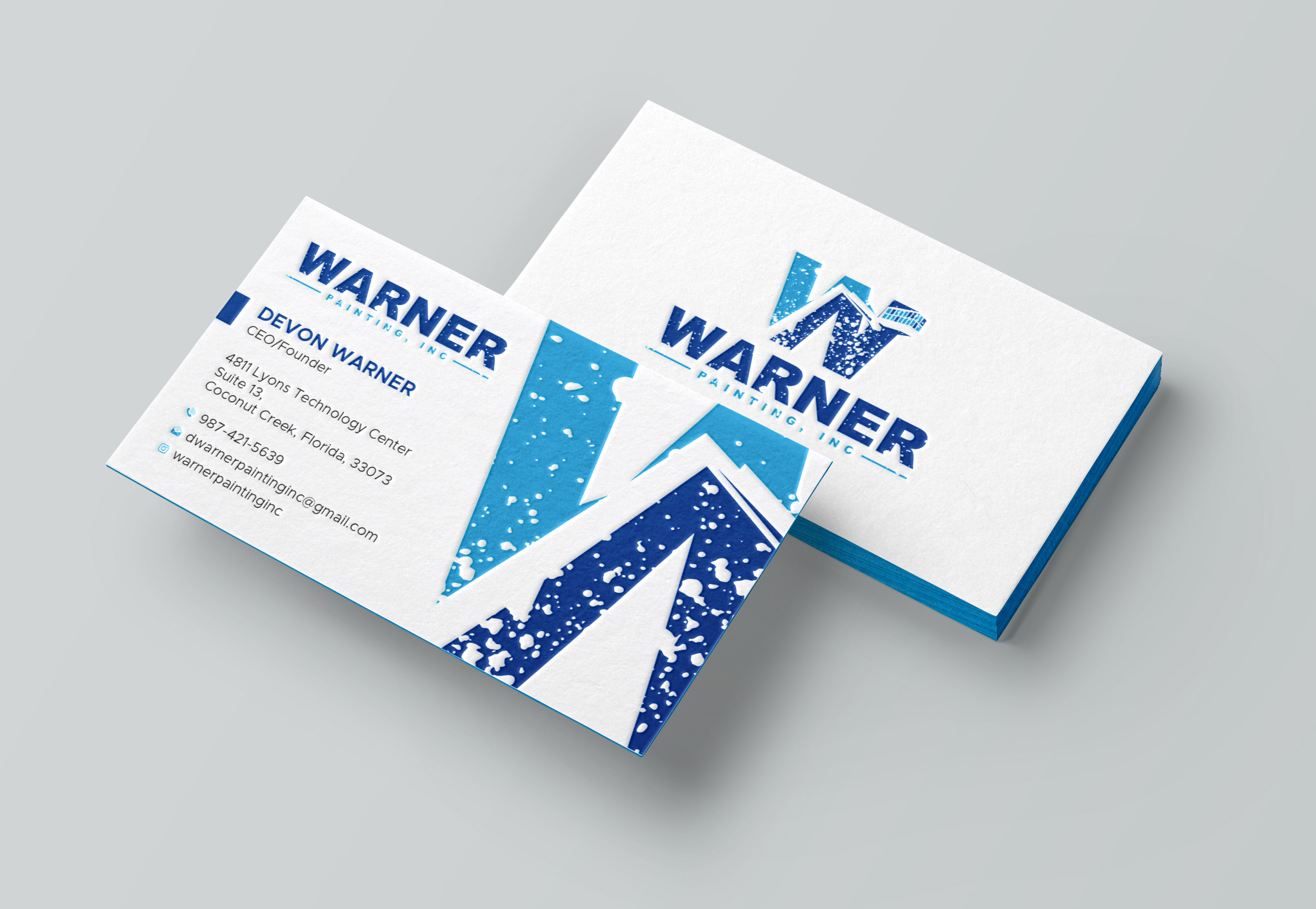Business Card Design by Uttom 2 for Warner Painting, Inc. | Design #37755287