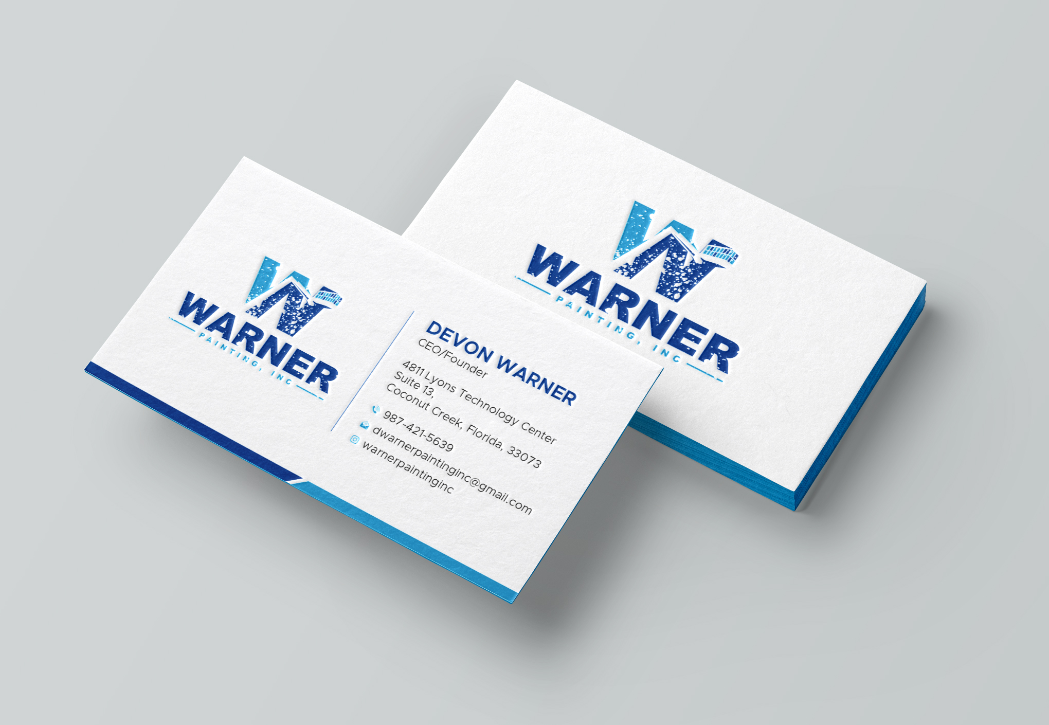 Business Card Design by Uttom 2 for Warner Painting, Inc. | Design #37755311