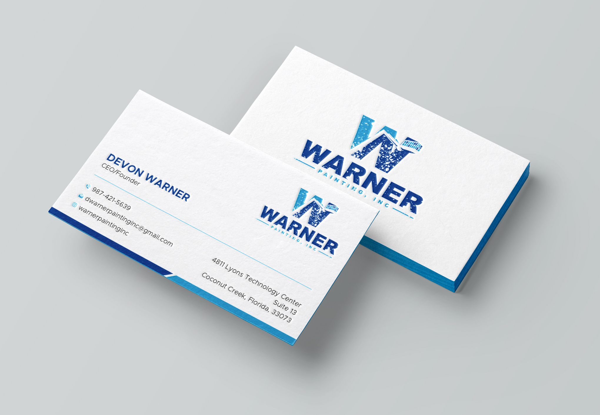 Business Card Design by Uttom 2 for Warner Painting, Inc. | Design #37755314