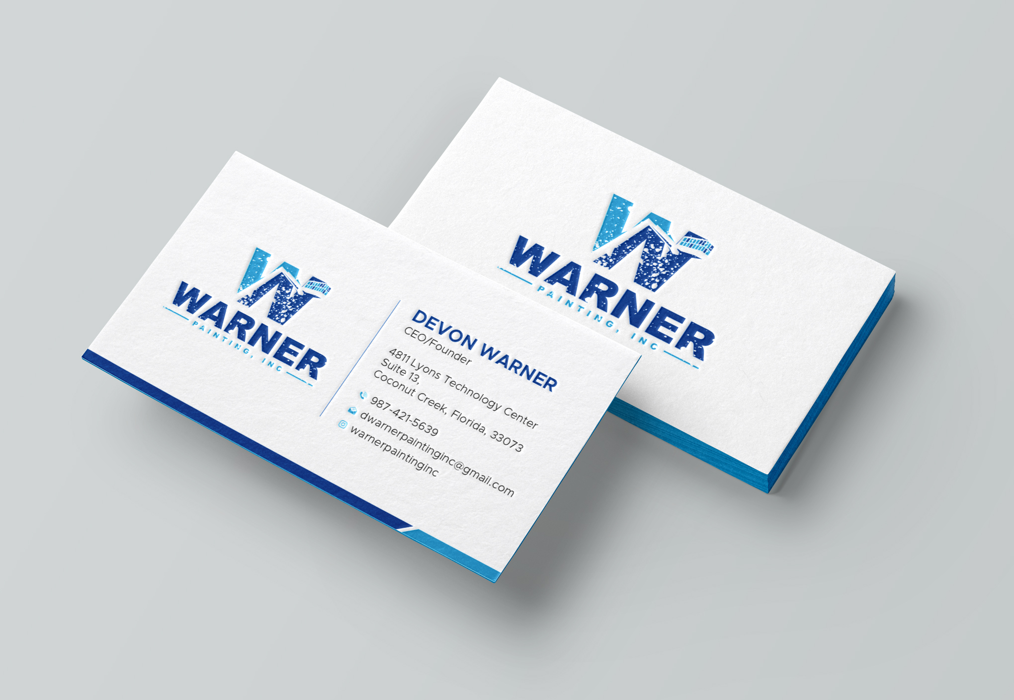 Business Card Design by Uttom 2 for Warner Painting, Inc. | Design #37755319