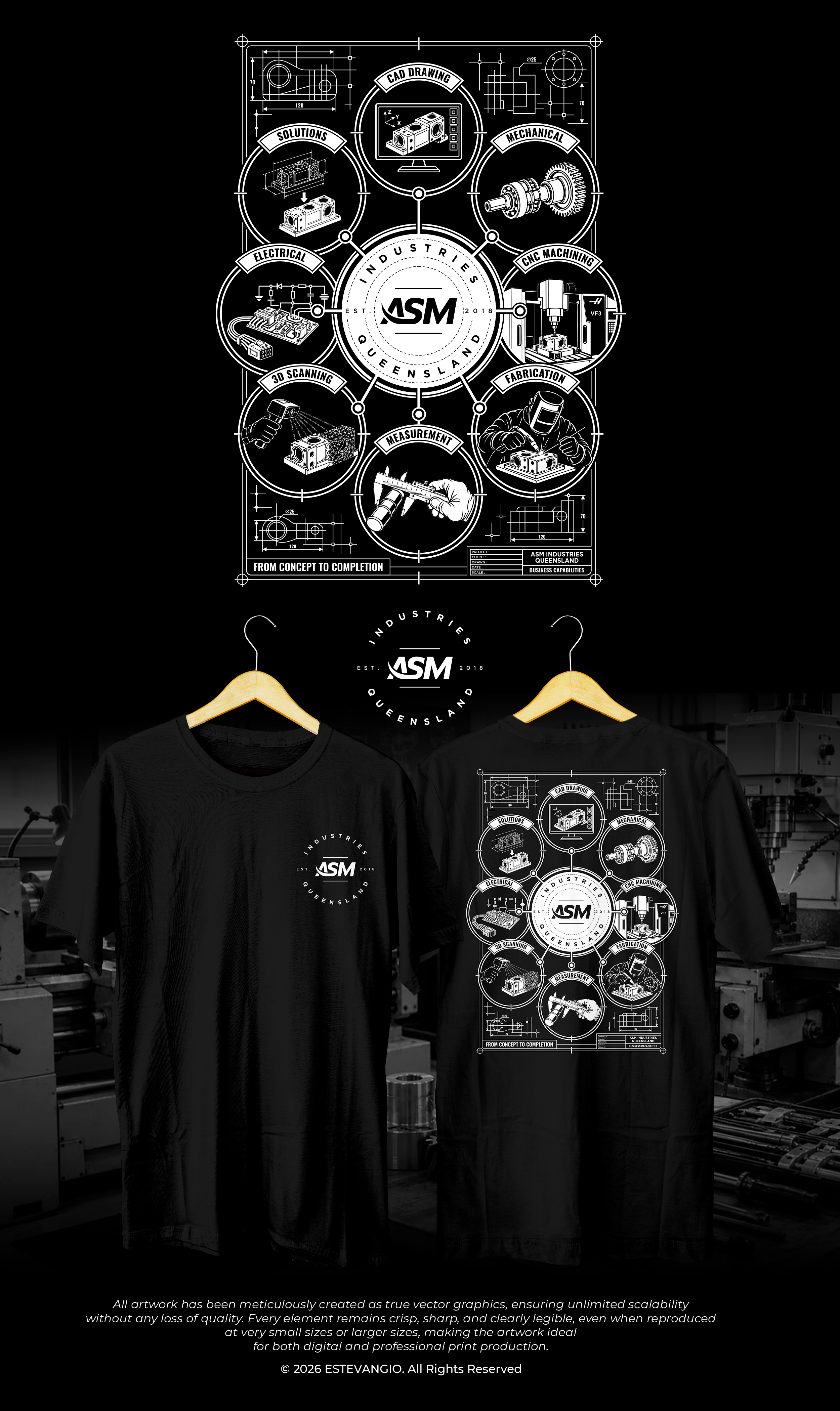 Diseño de Camiseta por estevangio para ASM Industries | Diseño #37756546