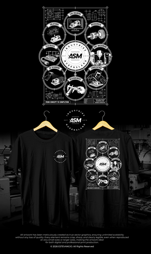 Diseño de Camiseta por estevangio para ASM Industries | Diseño: #37756546