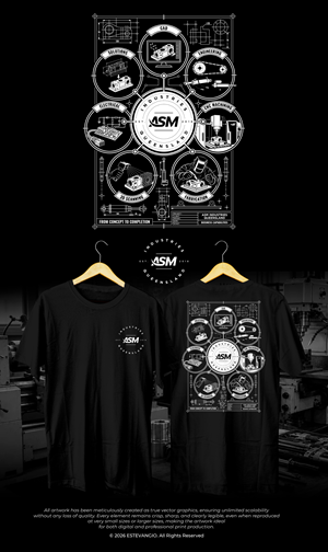 Diseño de Camiseta por estevangio para ASM Industries | Diseño: #37790590