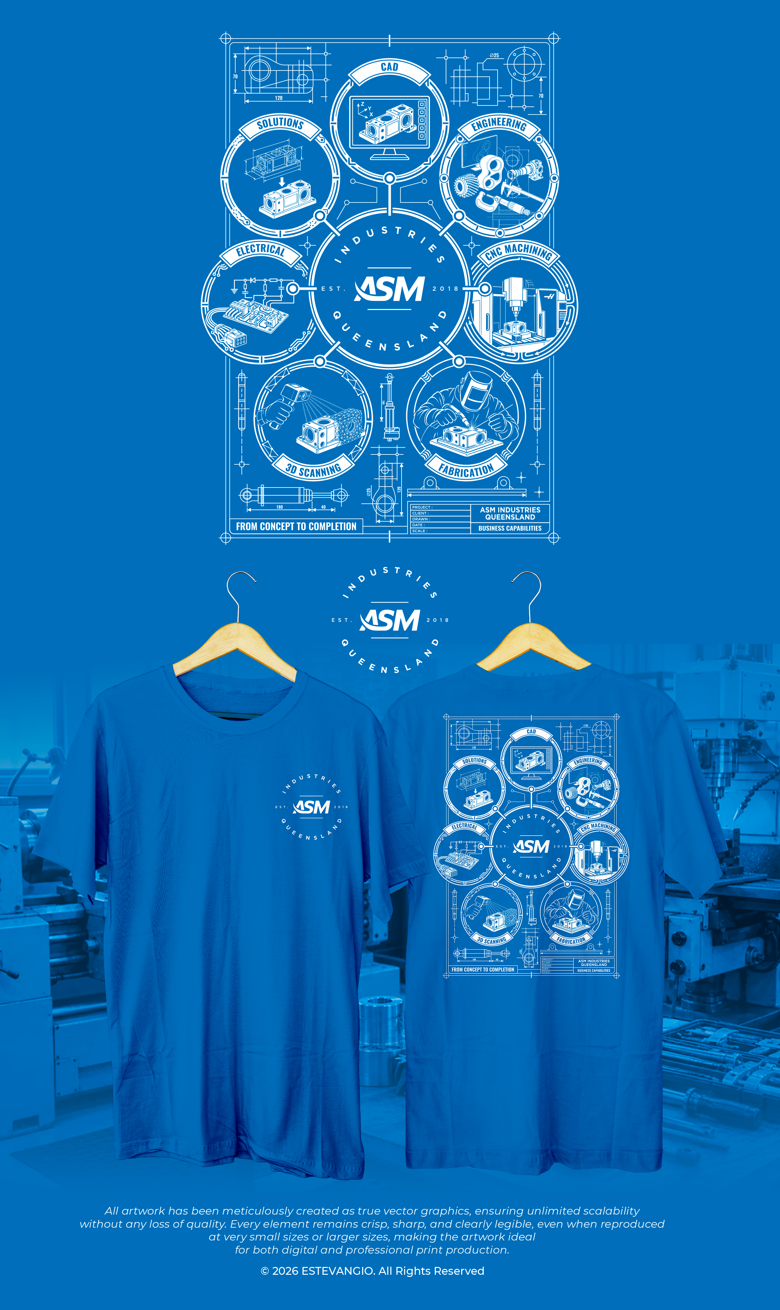T-shirt Design by estevangio for ASM Industries | Design #37806365