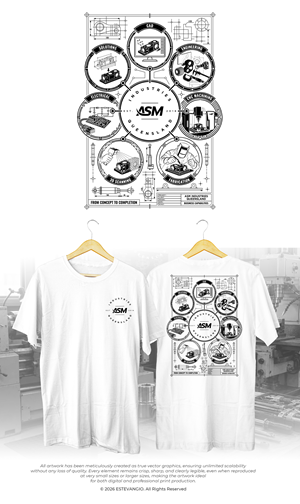 Diseño de Camiseta por estevangio para ASM Industries | Diseño: #37806366