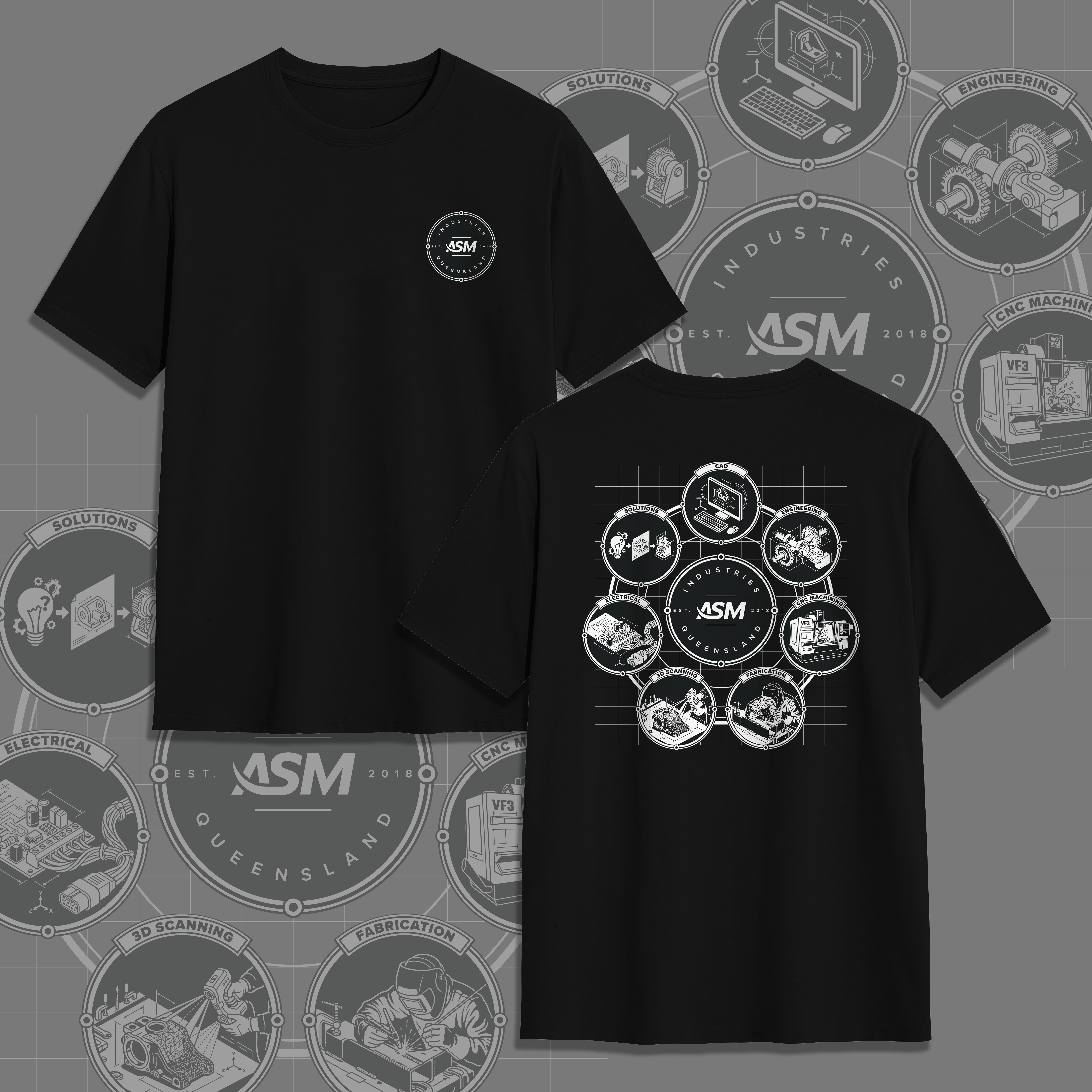Diseño de Camiseta por V FOUR DESIGN para ASM Industries | Diseño #37758049