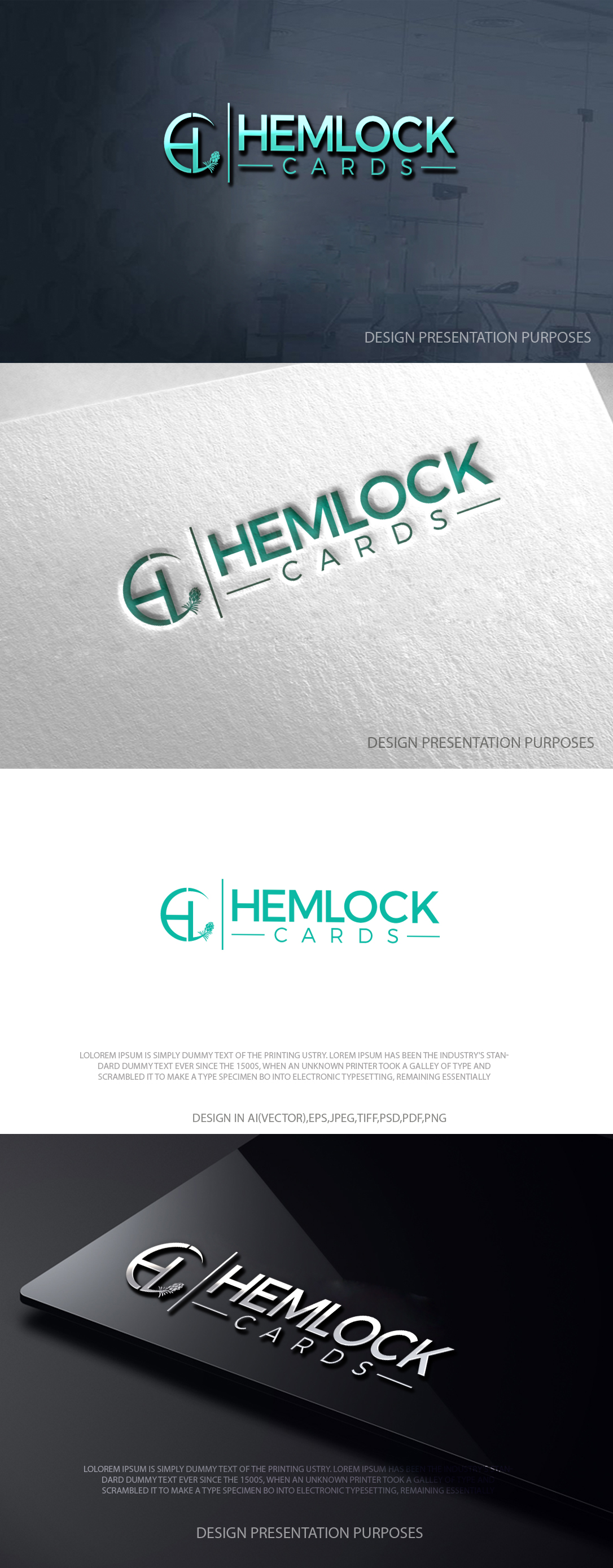 Logo Design by zebronicgraphic for Hemlock Cards | Design #37766377