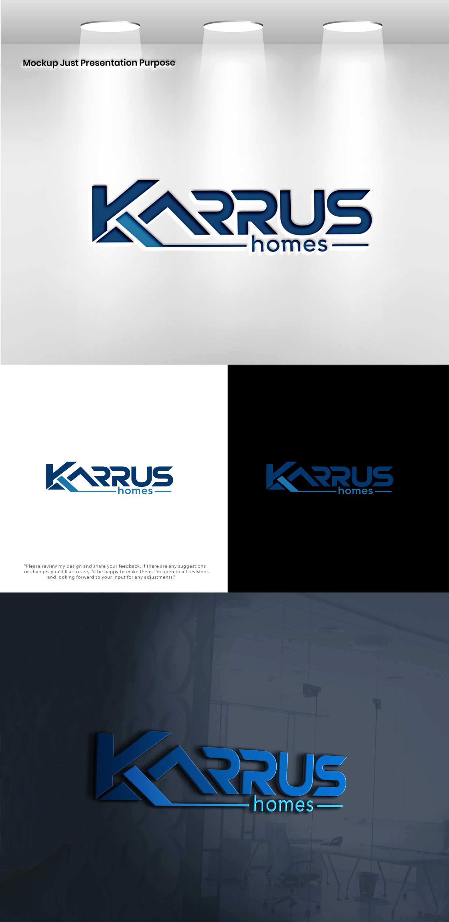 Logo Design by Pixel Signature for Karrus Homes | Design #37769929