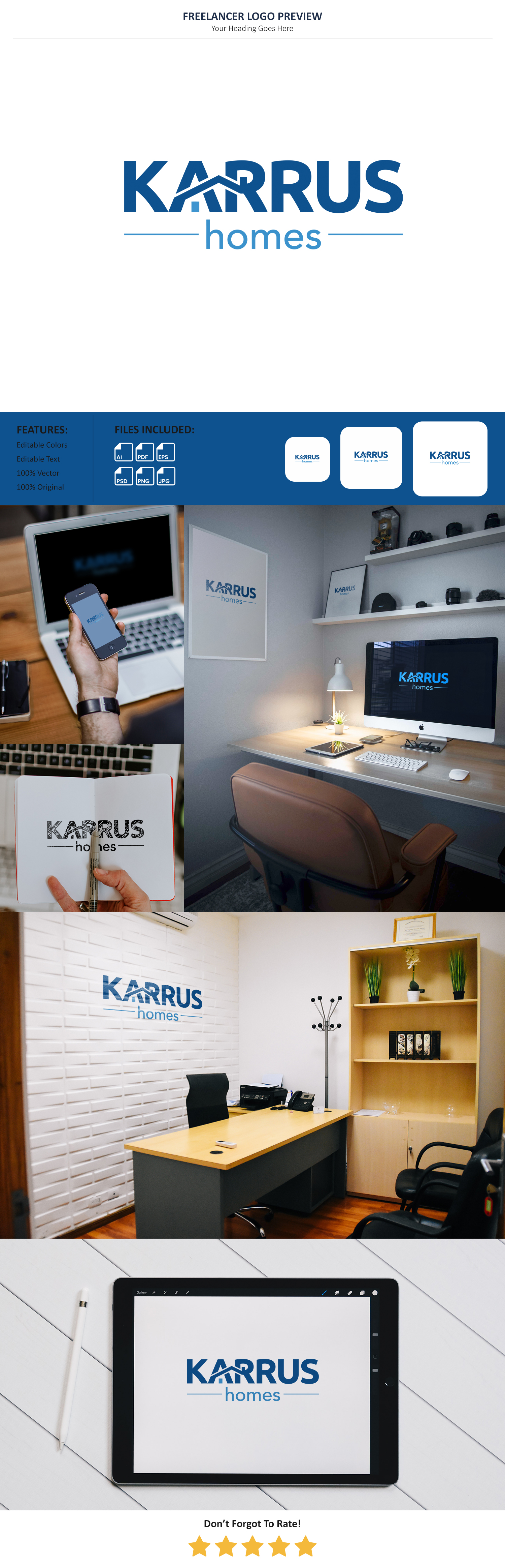 Logo Design by Pixel Signature for Karrus Homes | Design #37769930