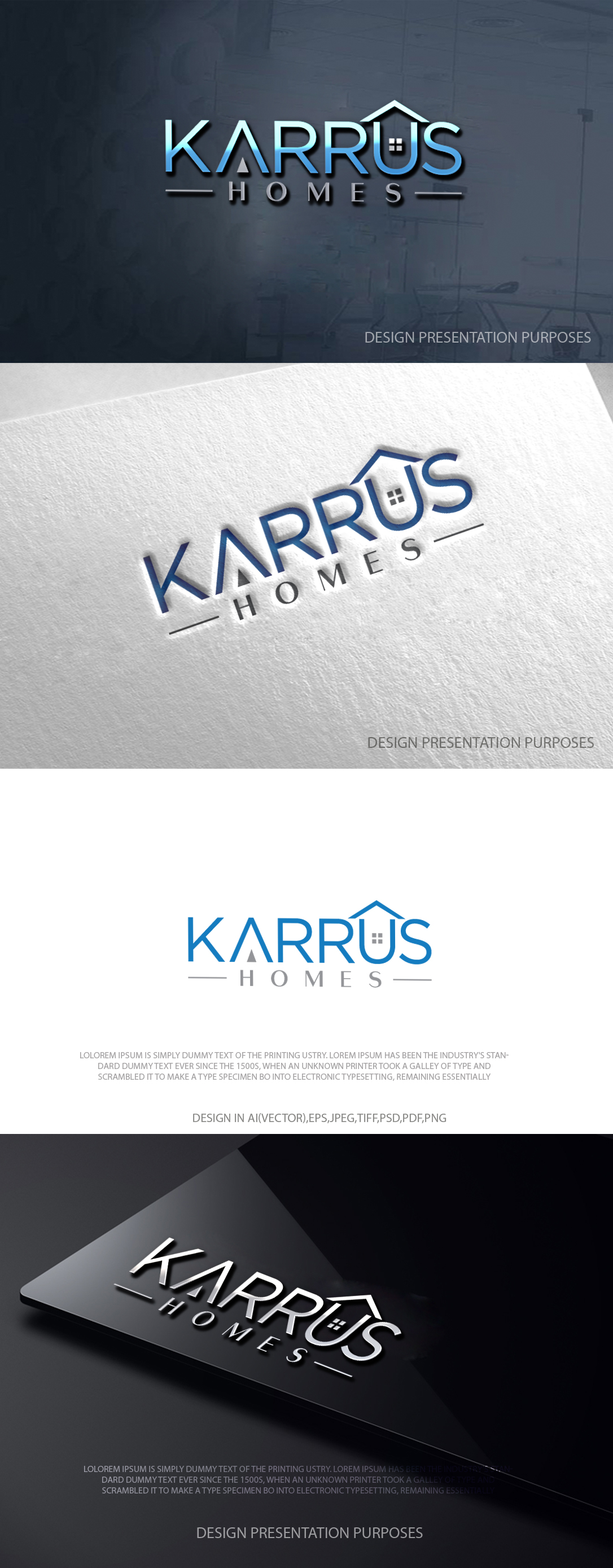 Logo Design by zebronicgraphic for Karrus Homes | Design #37773166