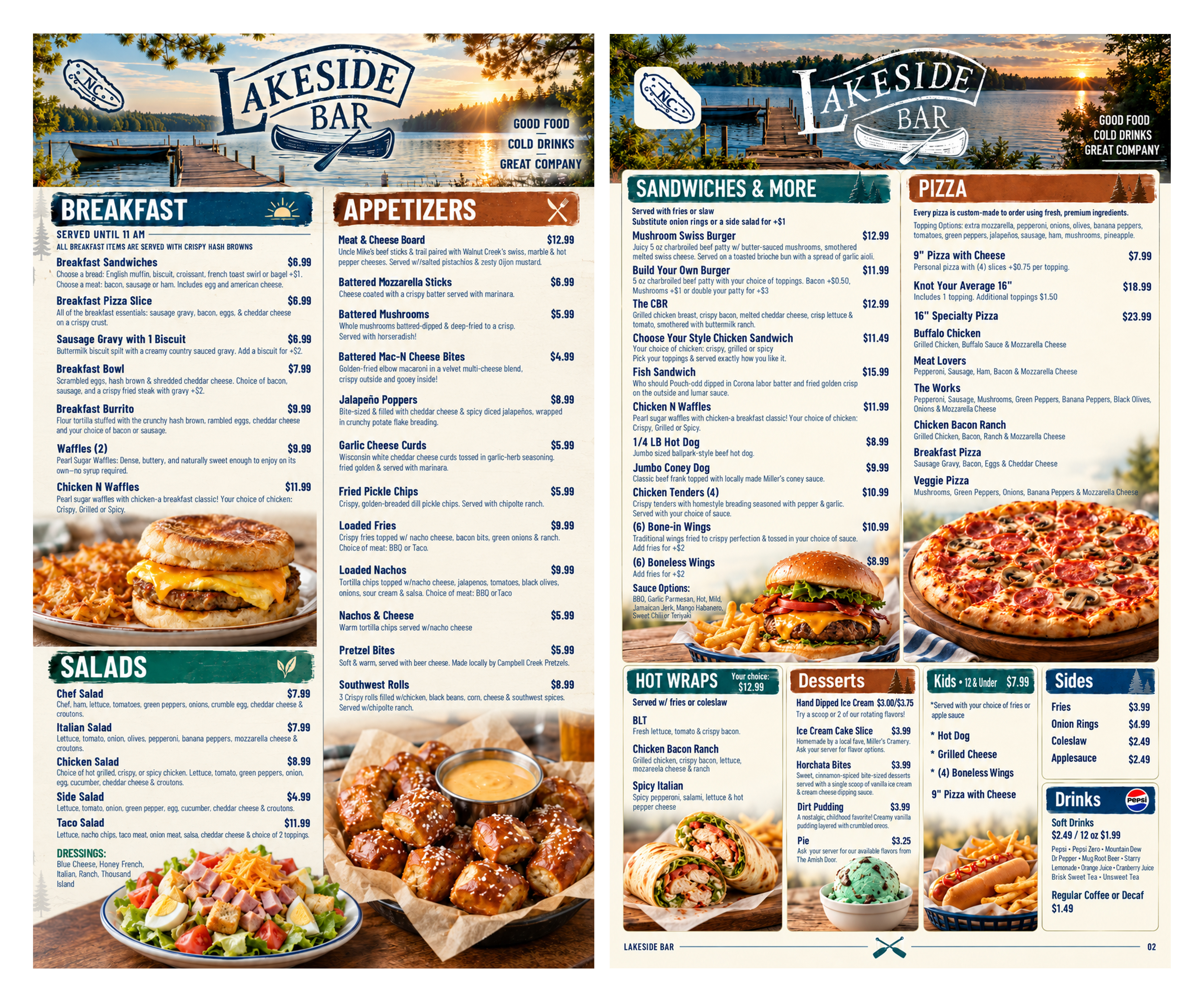 Menu Design by Farvahar for Lakeside Bar | Design #37786081