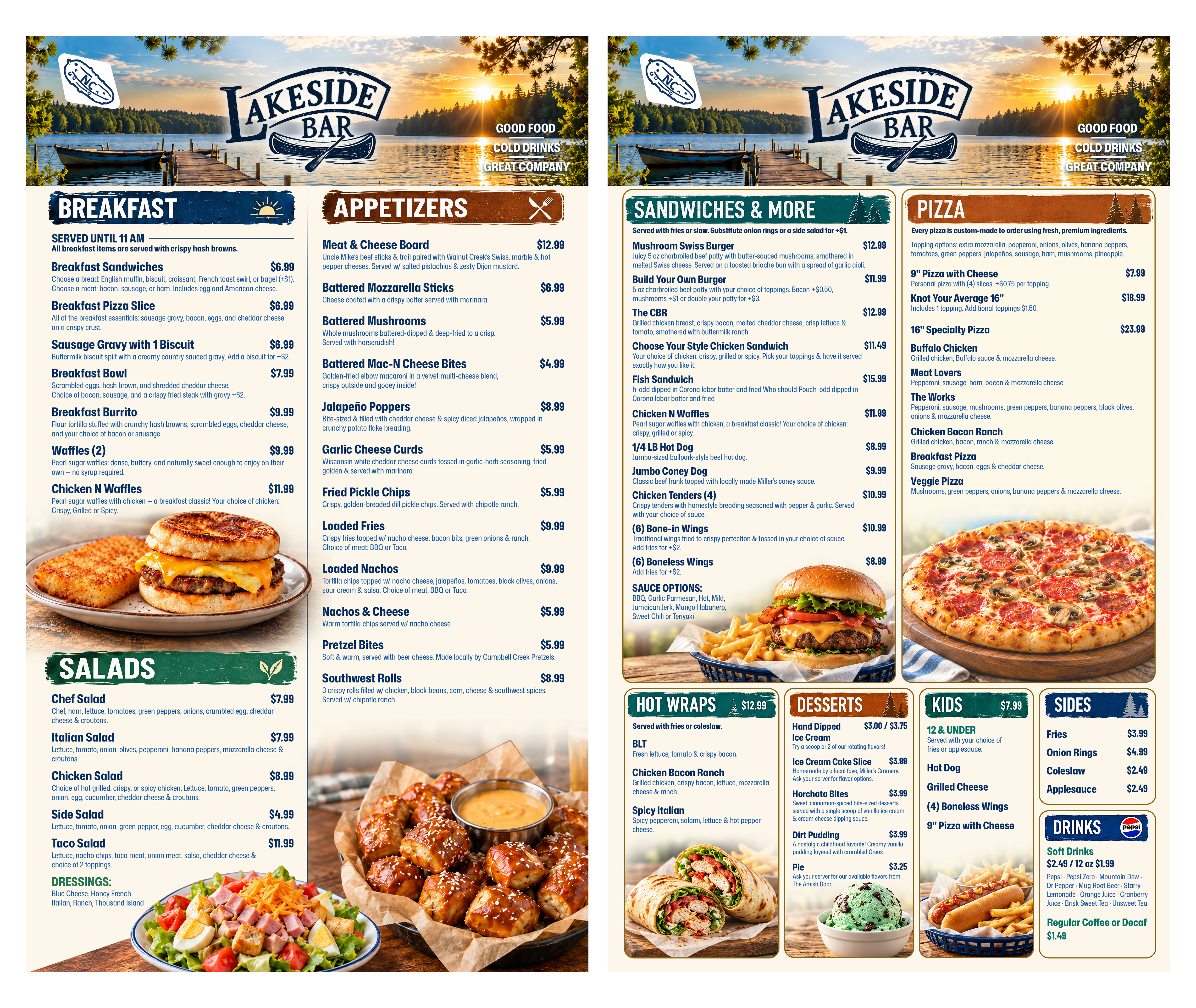 Menu Design by Farvahar for Lakeside Bar | Design #37796282