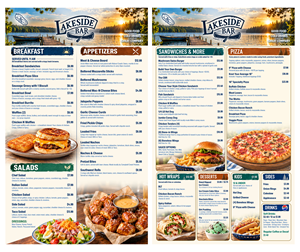 Menü-Design von Farvahar für Lakeside Bar | Design: #37798015
