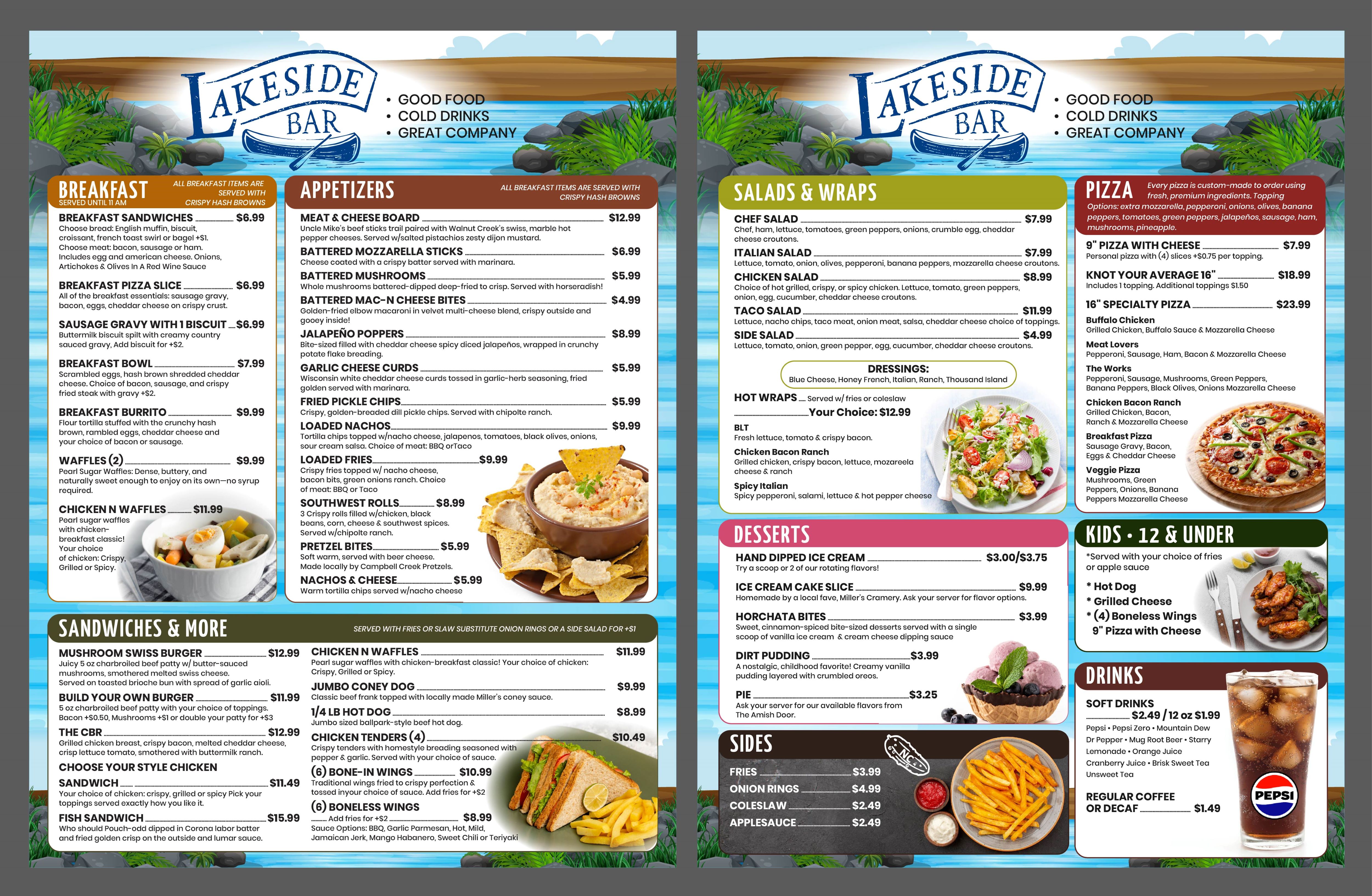 Menü-Design von Fine Graphics House für Lakeside Bar | Design #37785470