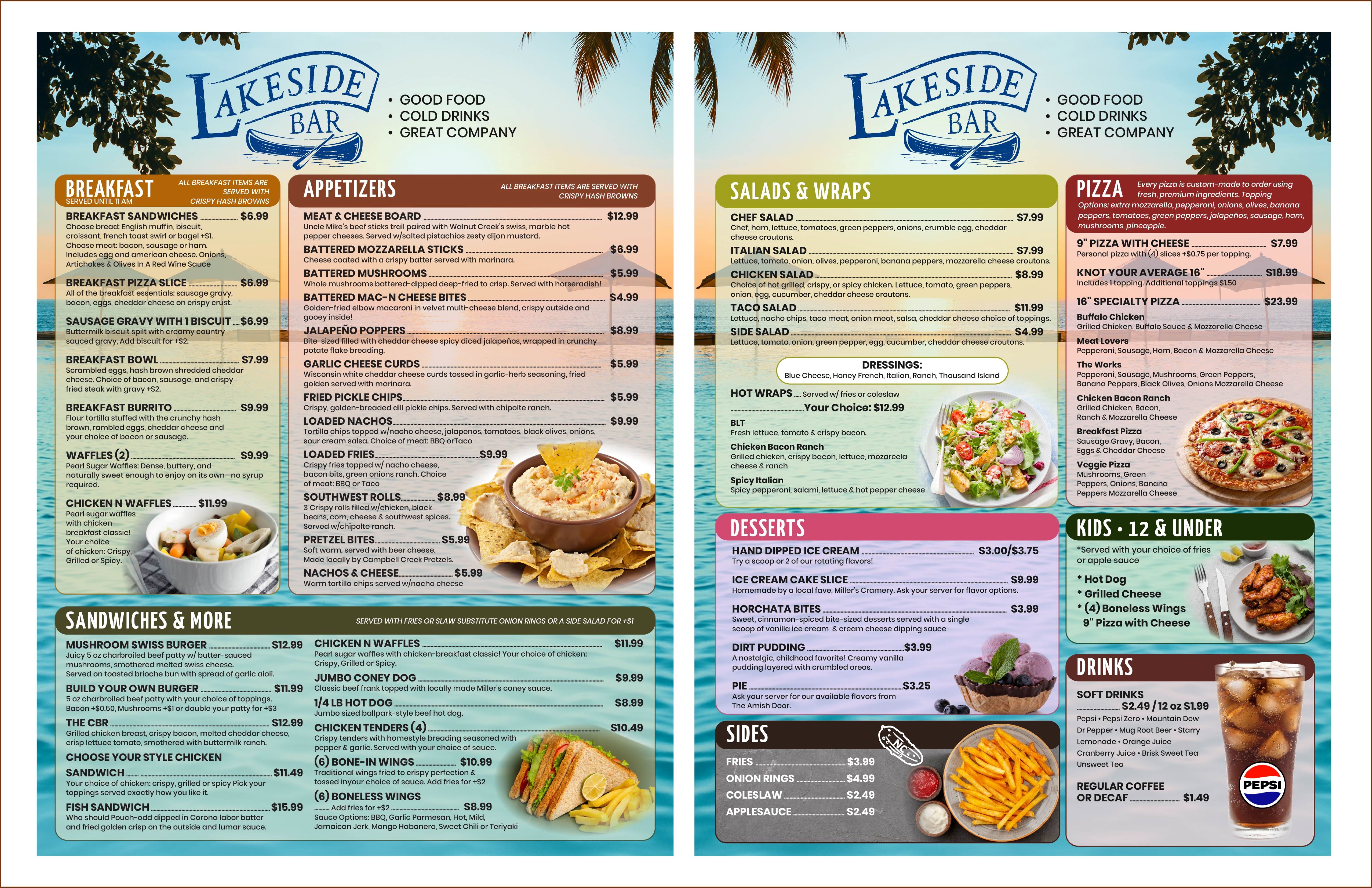 Menu Design by Fine Graphics House for Lakeside Bar | Design #37785595