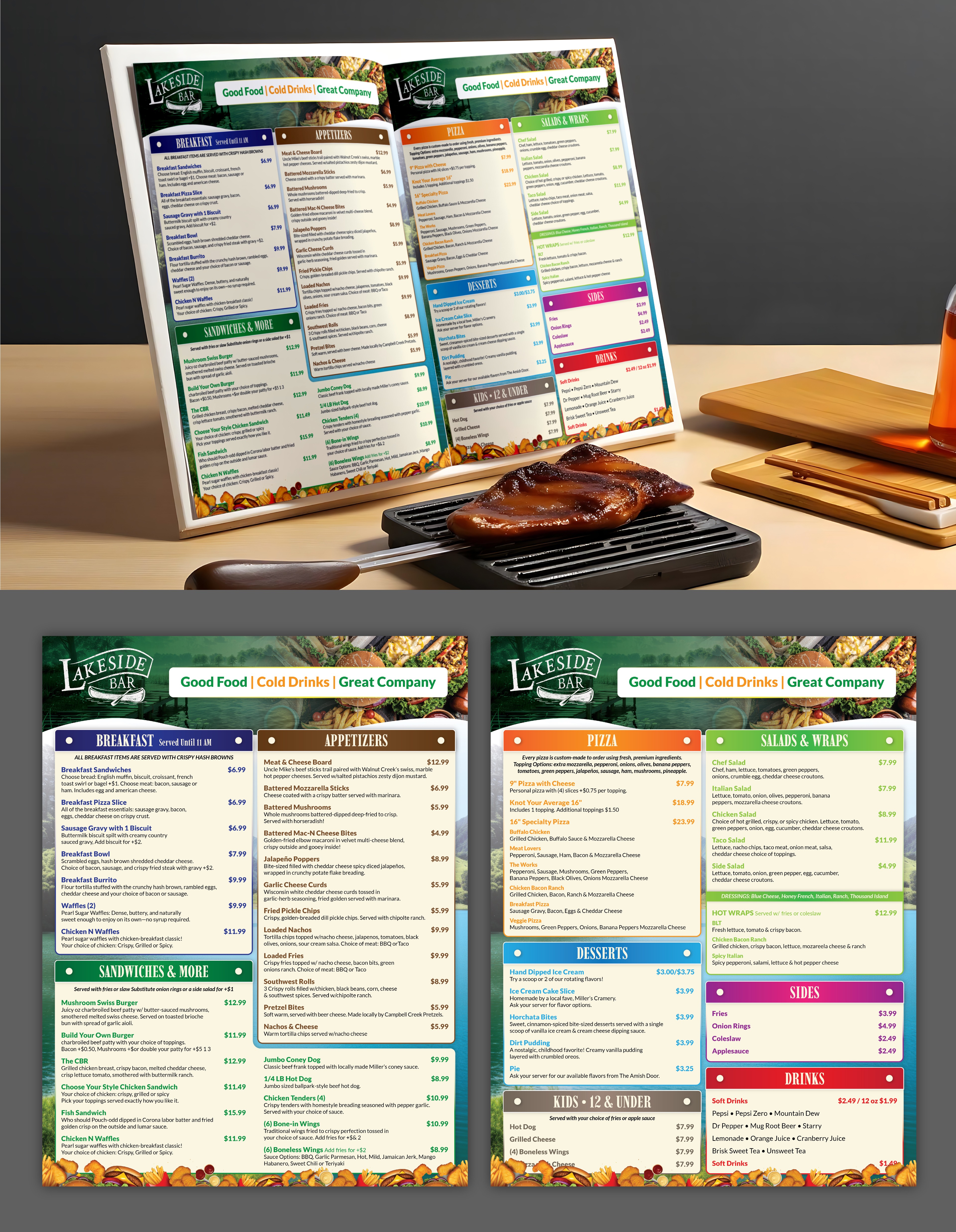 Menu Design by Impressive Designs for Lakeside Bar | Design #37779320
