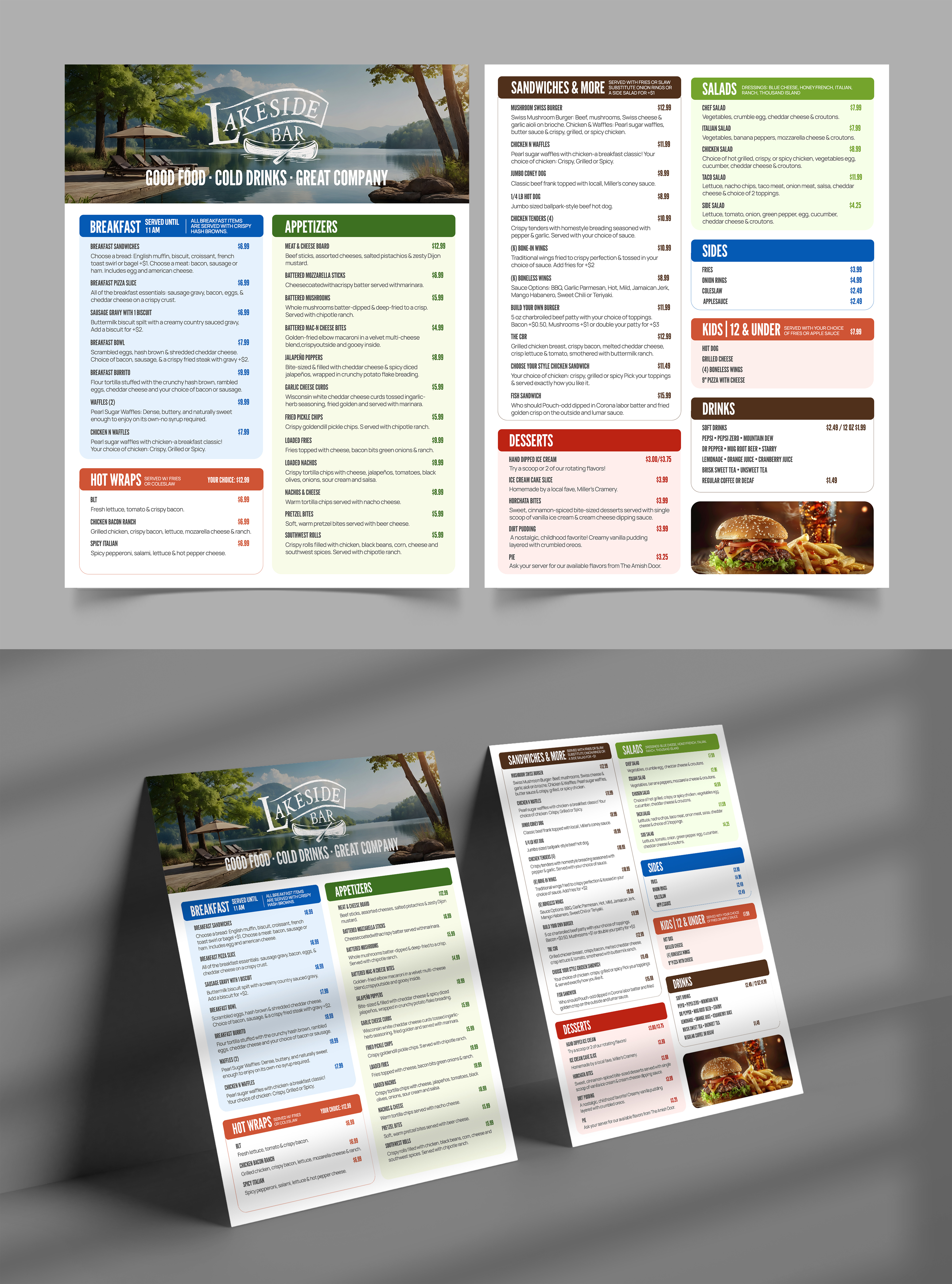 Menu Design by Graphic Guy for Lakeside Bar | Design #37779509