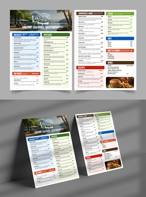 Menü-Design von Graphic Guy für Lakeside Bar | Design: #37779509