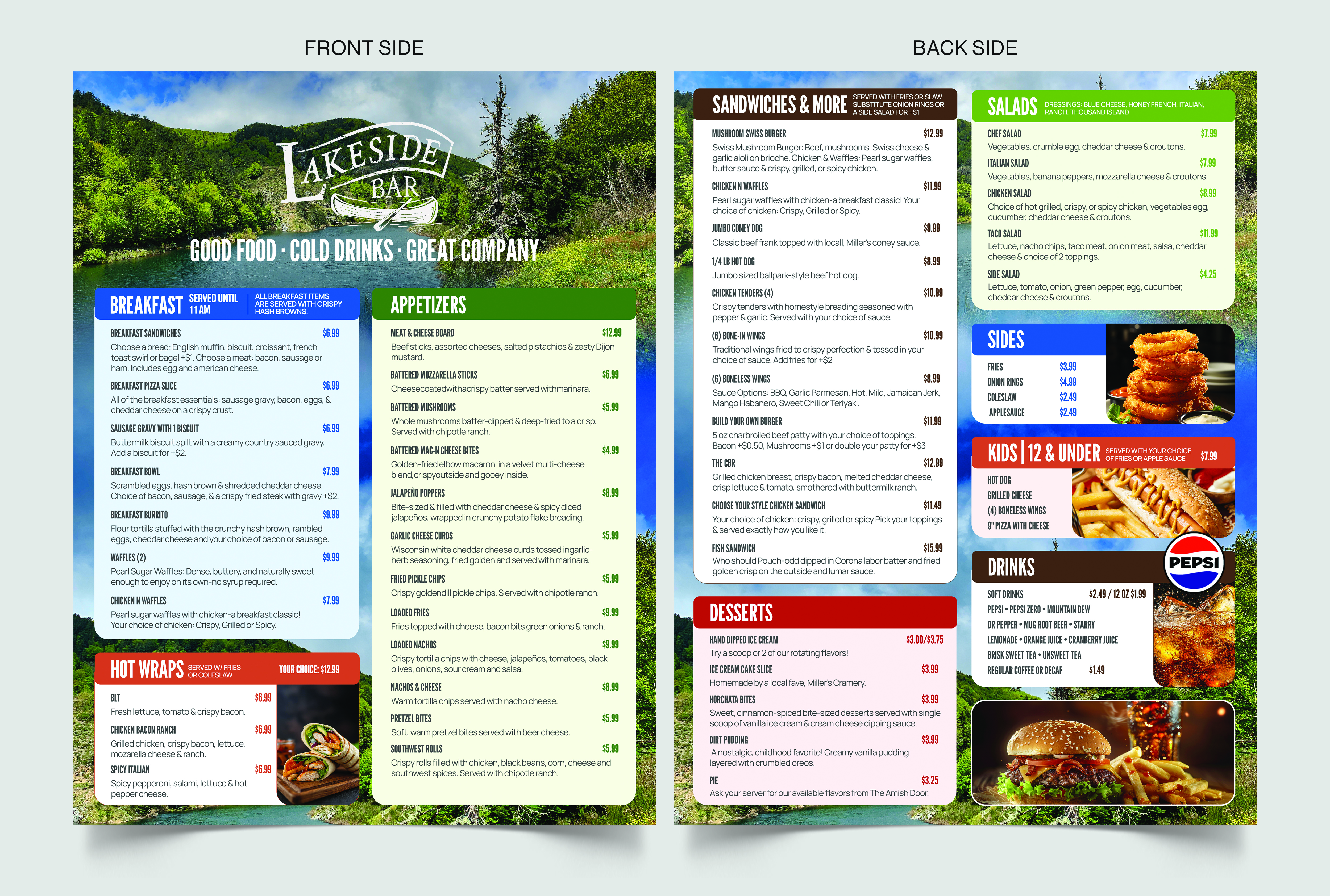 Menü-Design von Graphic Guy für Lakeside Bar | Design #37788443